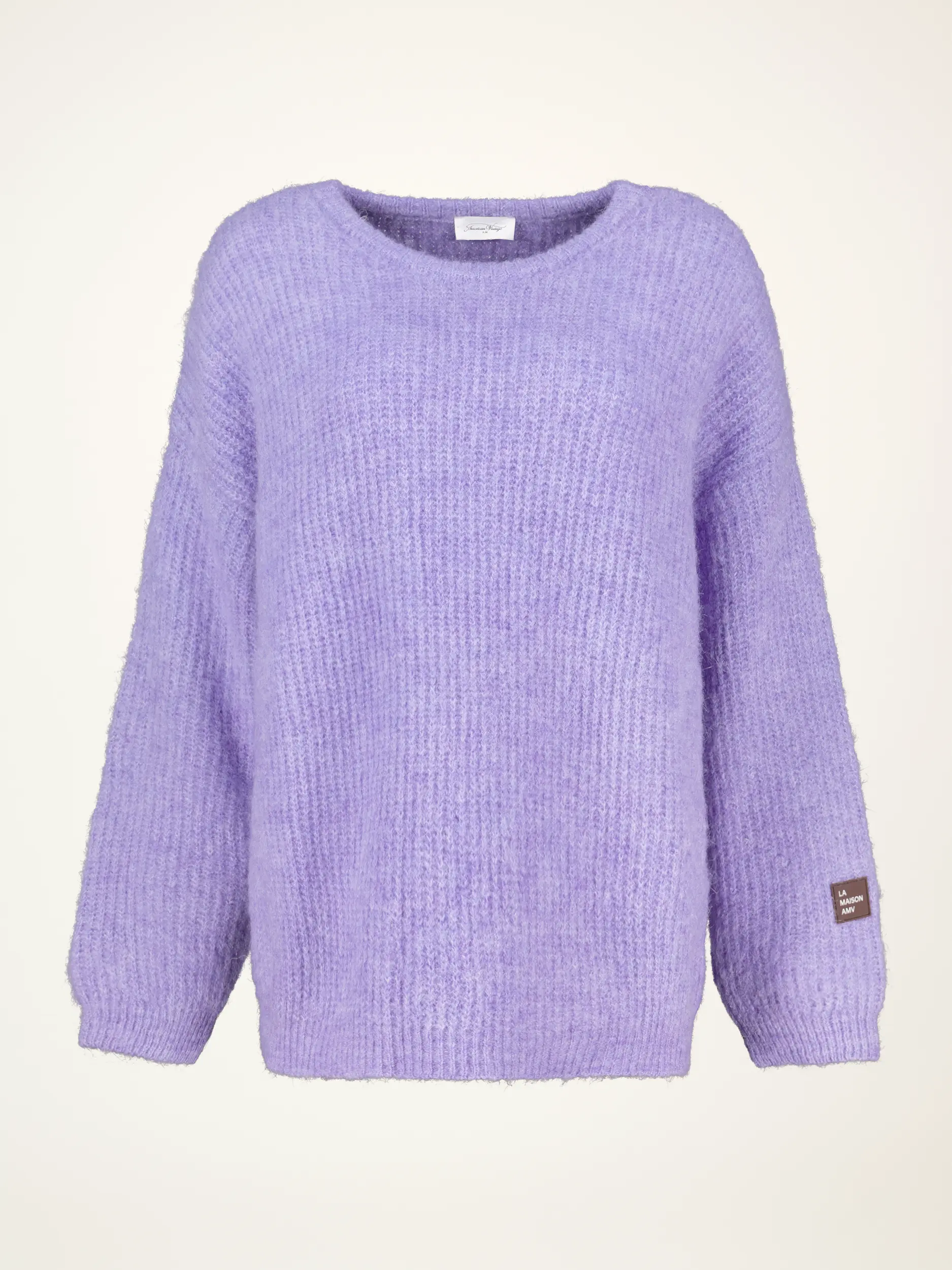 Oversized Pullover aus Alpaka-Mix langarm - Artikelansicht - Farbe: Violett