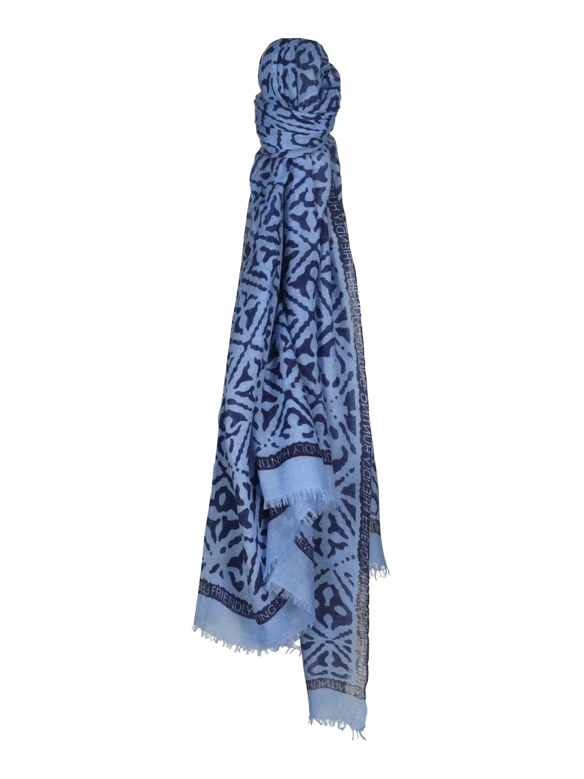Gemusterter Schal 'Eyes of Marrakesh' aus Kaschmir - Artikel Vorderseite - Farbe: Blau