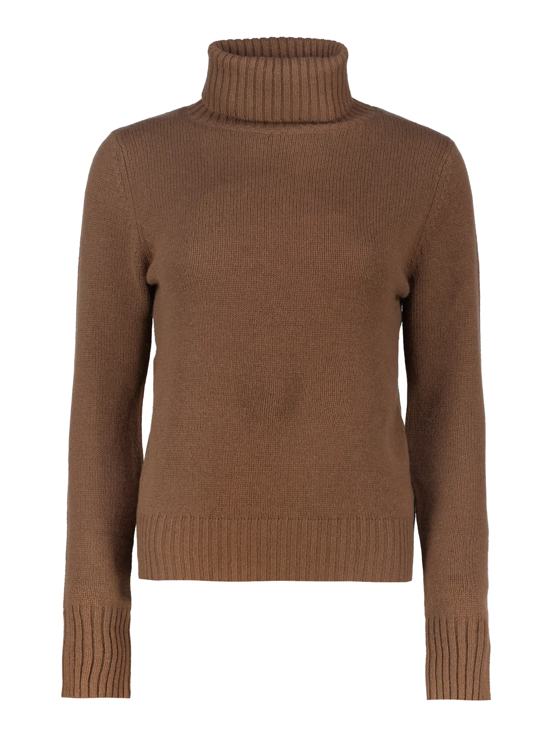 Rollkragenpullover aus Kaschmir langarm - Artikel Vorderseite - Farbe: Braun