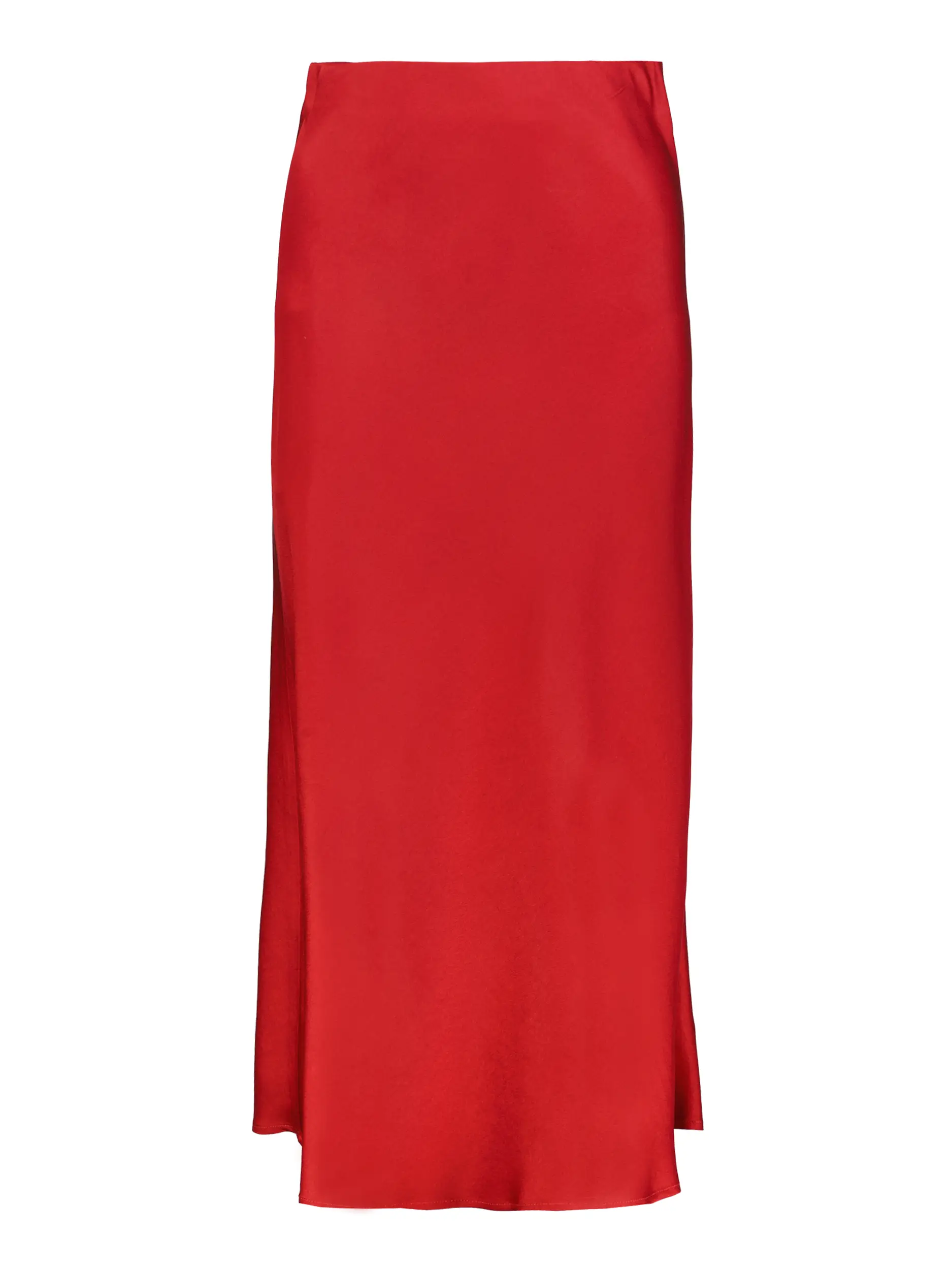 Midi Satinrock 'Ura' - Artikel Vorderseite - Farbe: Rot