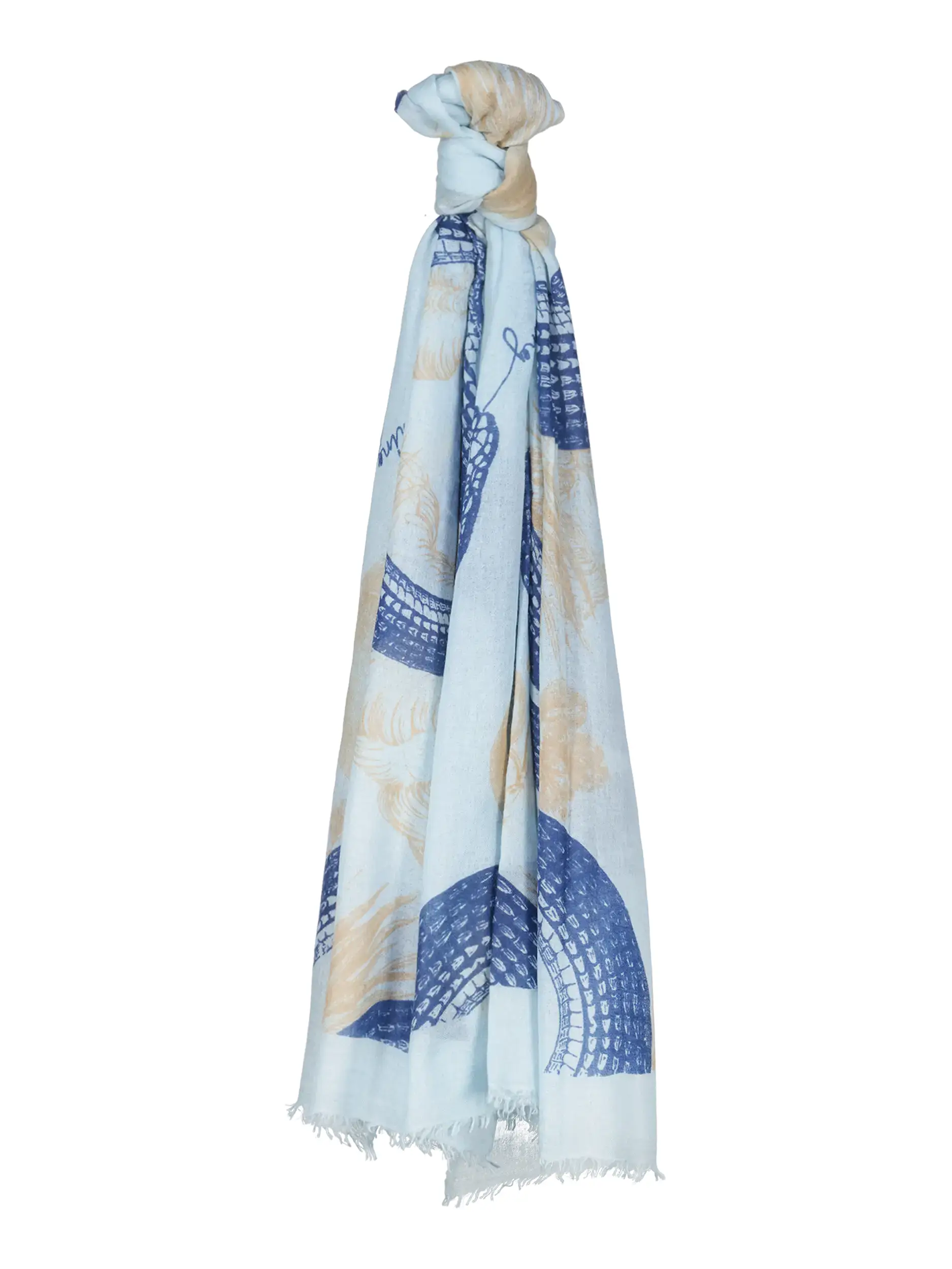 Kaschmirschal 'Garden Eden' - Artikel Vorderseite - Farbe: Blau