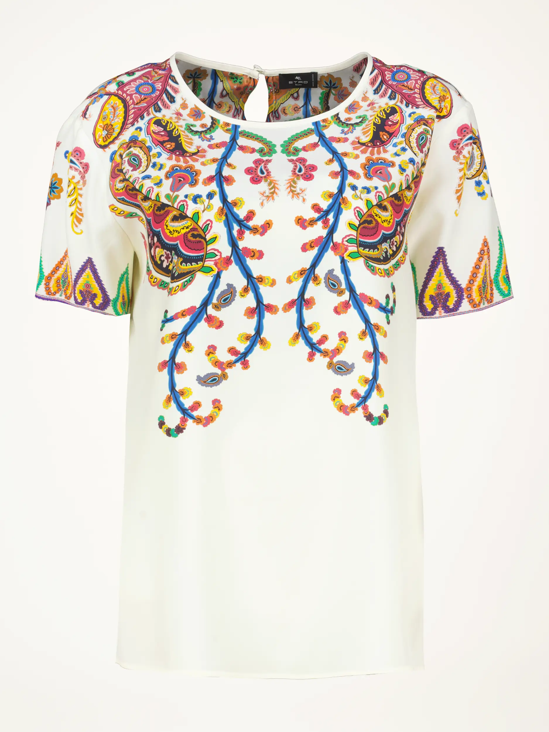 Gemusterte Seidenbluse - Artikelansicht - Farbe: Creme