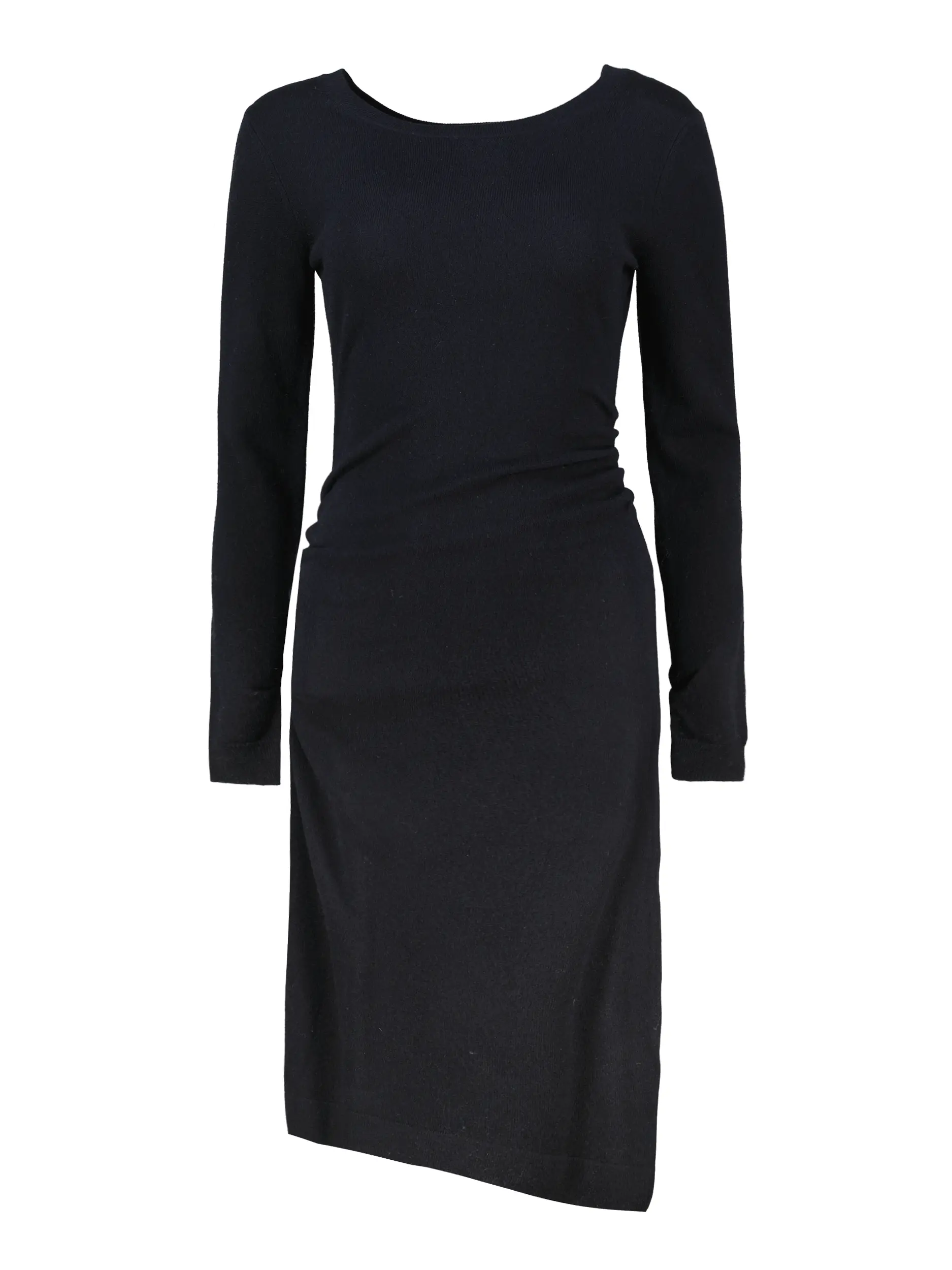 Midi Strickkleid aus Kaschmir-Mix langarm - Artikel Vorderseite - Farbe: Schwarz