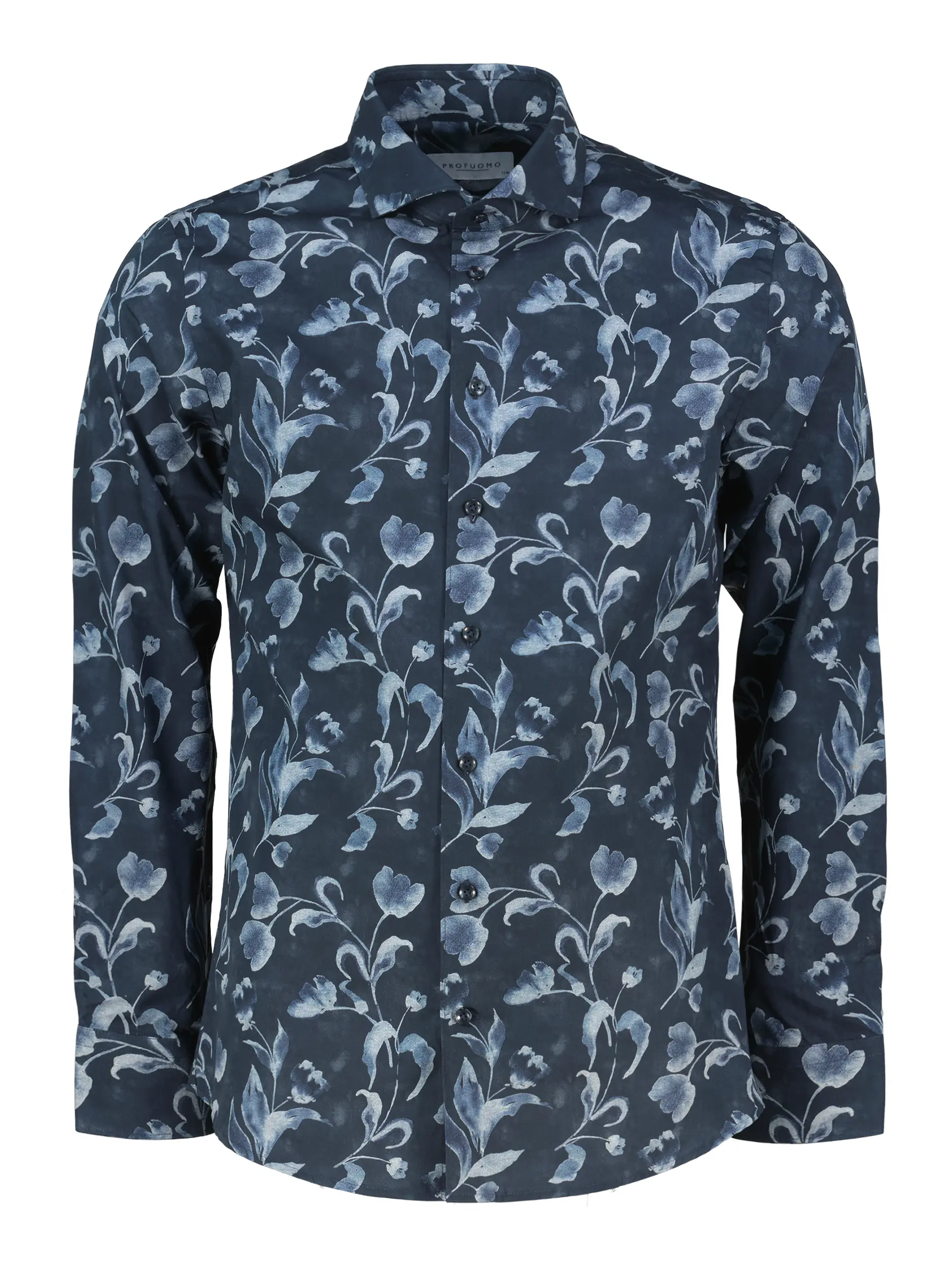 Casual Hemd mit Haifischkragen langarm - Artikel Vorderseite - Farbe: Blau