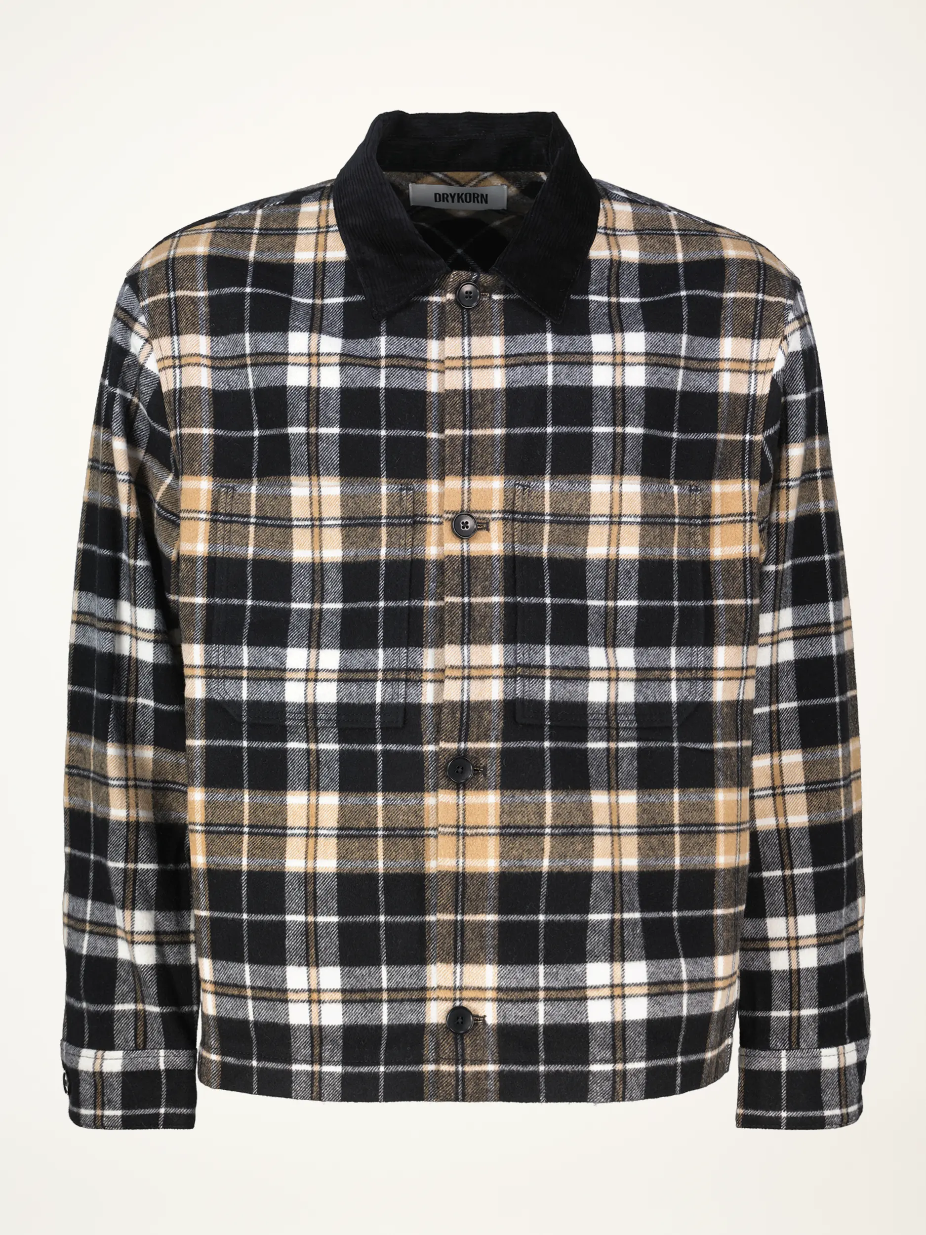 Kariertes Overshirt 'Diard' - Artikelansicht - Farbe: Schwarz