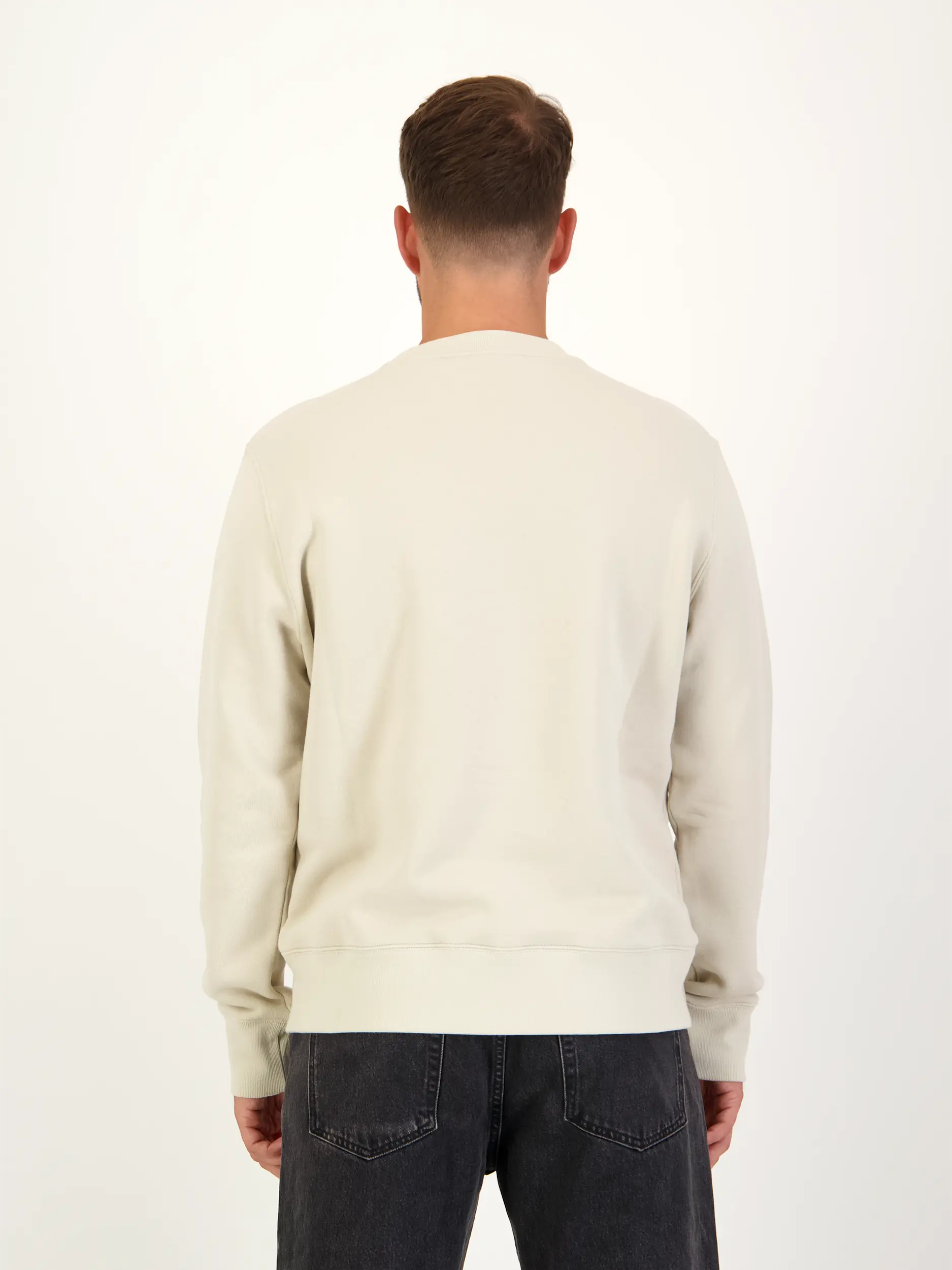 Sweatshirt - Artikel Rückseite getragen von einem Modell - Farbe: Braun