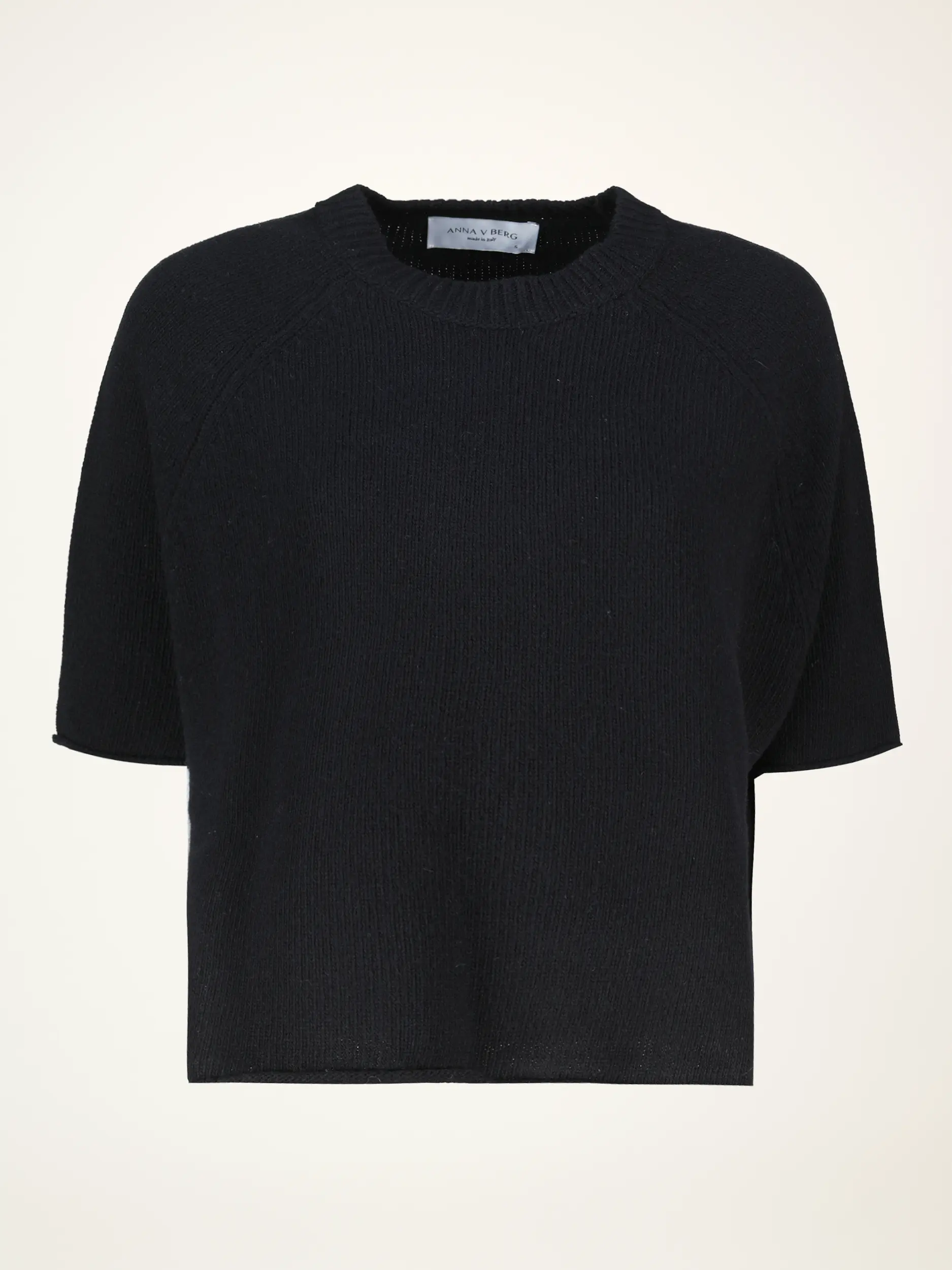 Pullover 'Greta' aus Woll-Kaschmir-Mix kurzarm - Artikelansicht - Farbe: Schwarz