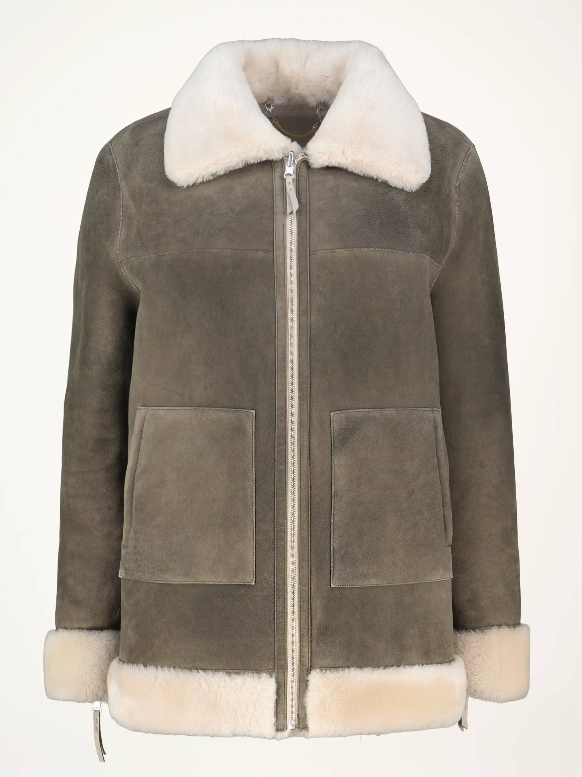 Lammfelljacke 'Rider' - Artikelansicht - Farbe: Braun