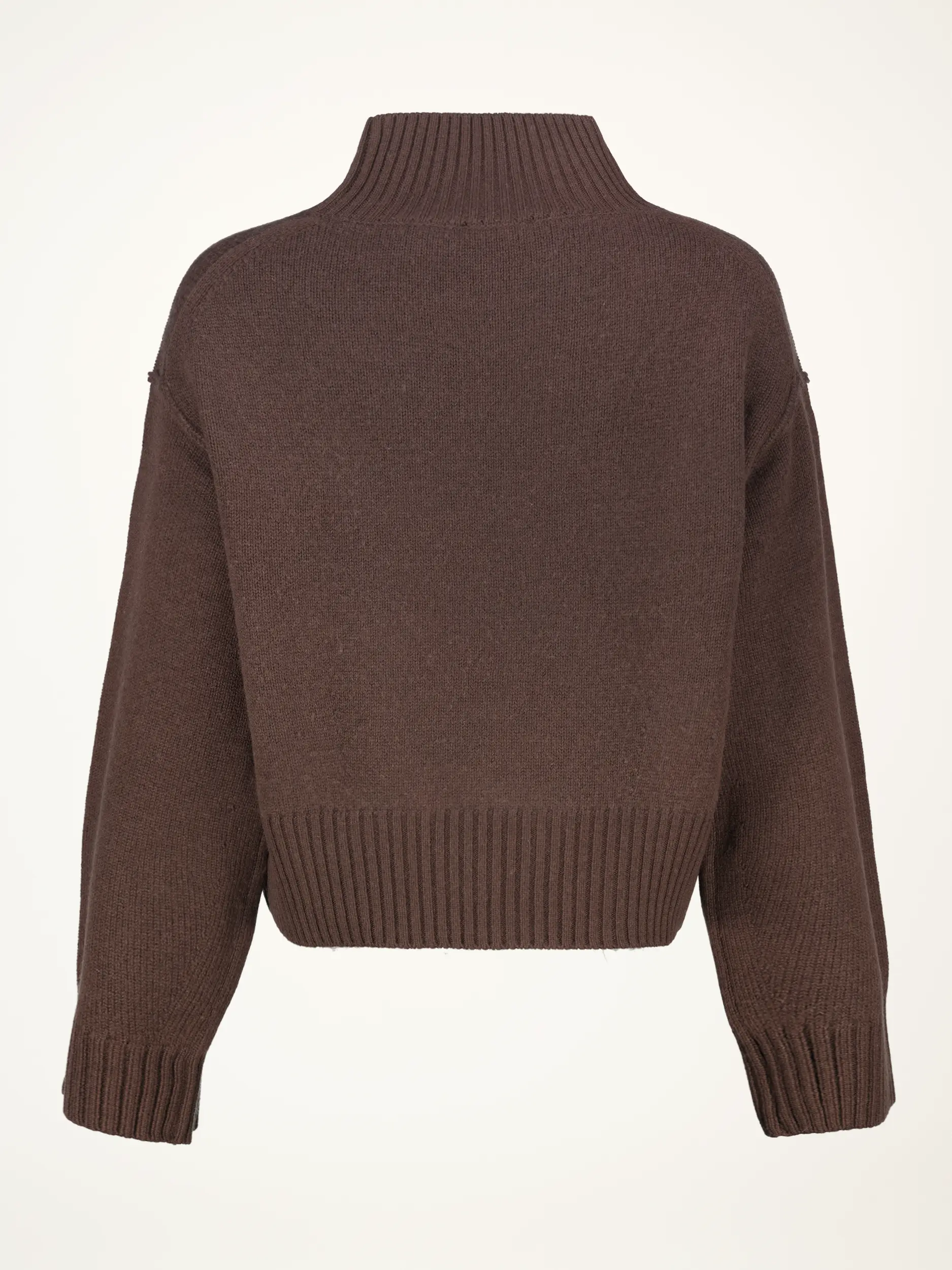 Pullover aus Wolle langarm - Artikel Rückseite - Farbe: Braun