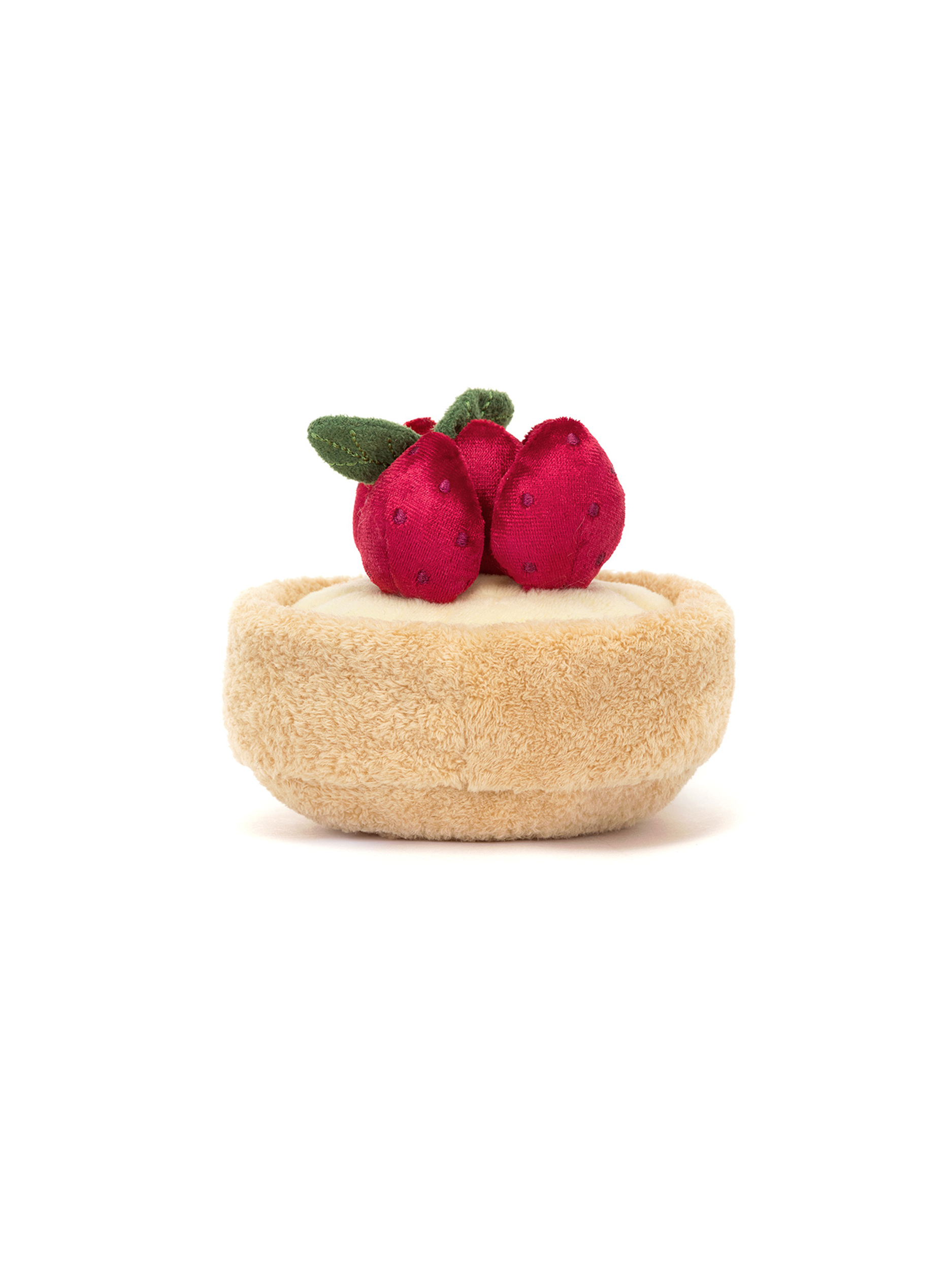 Jellycat-Stofftier 'Amuseables Fleurette Tarte Aux Fraises' - Artikel Rückseite - Farbe: Beige