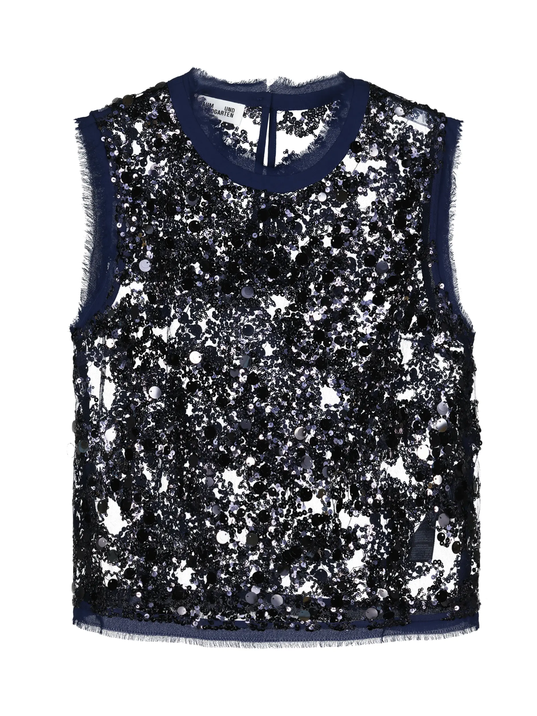Top mit Glitzerpailletten - Artikel Vorderseite - Farbe: Blau