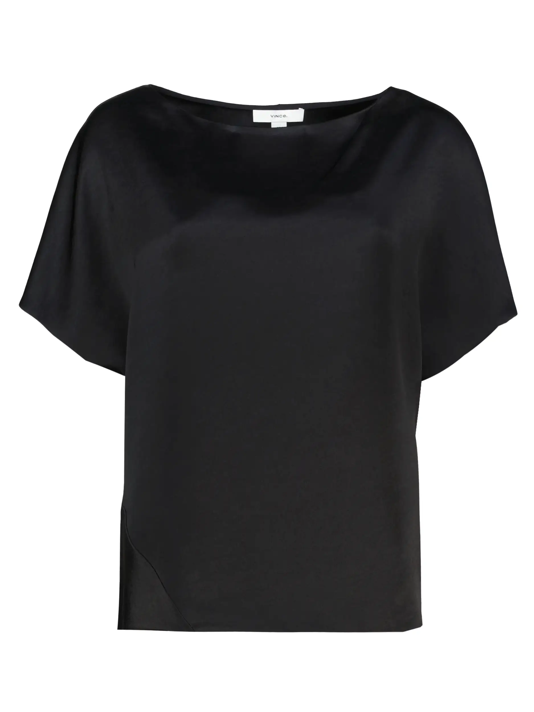 Satinbluse kurzarm - Artikel Vorderseite - Farbe: Schwarz