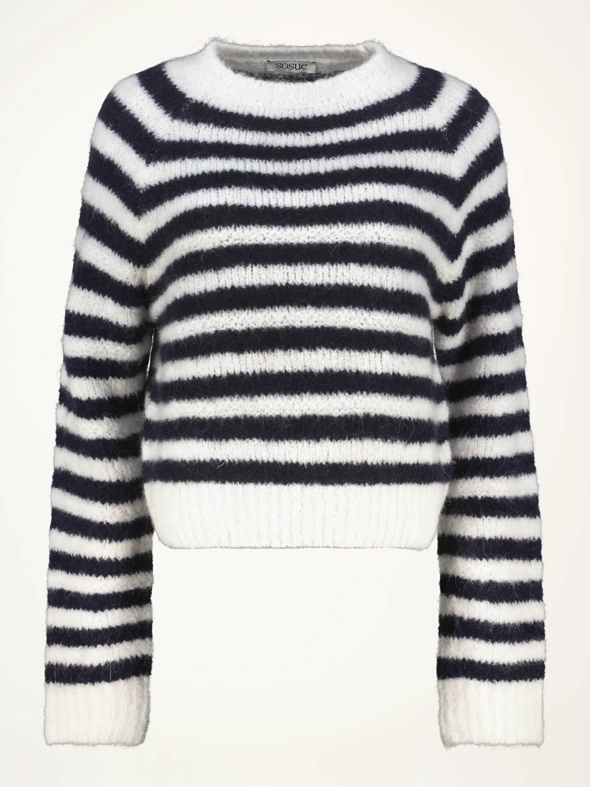 Gestreifter Pullover 'Pulloverstripe' aus Alpaka langarm - Artikelansicht - Farbe: Blau