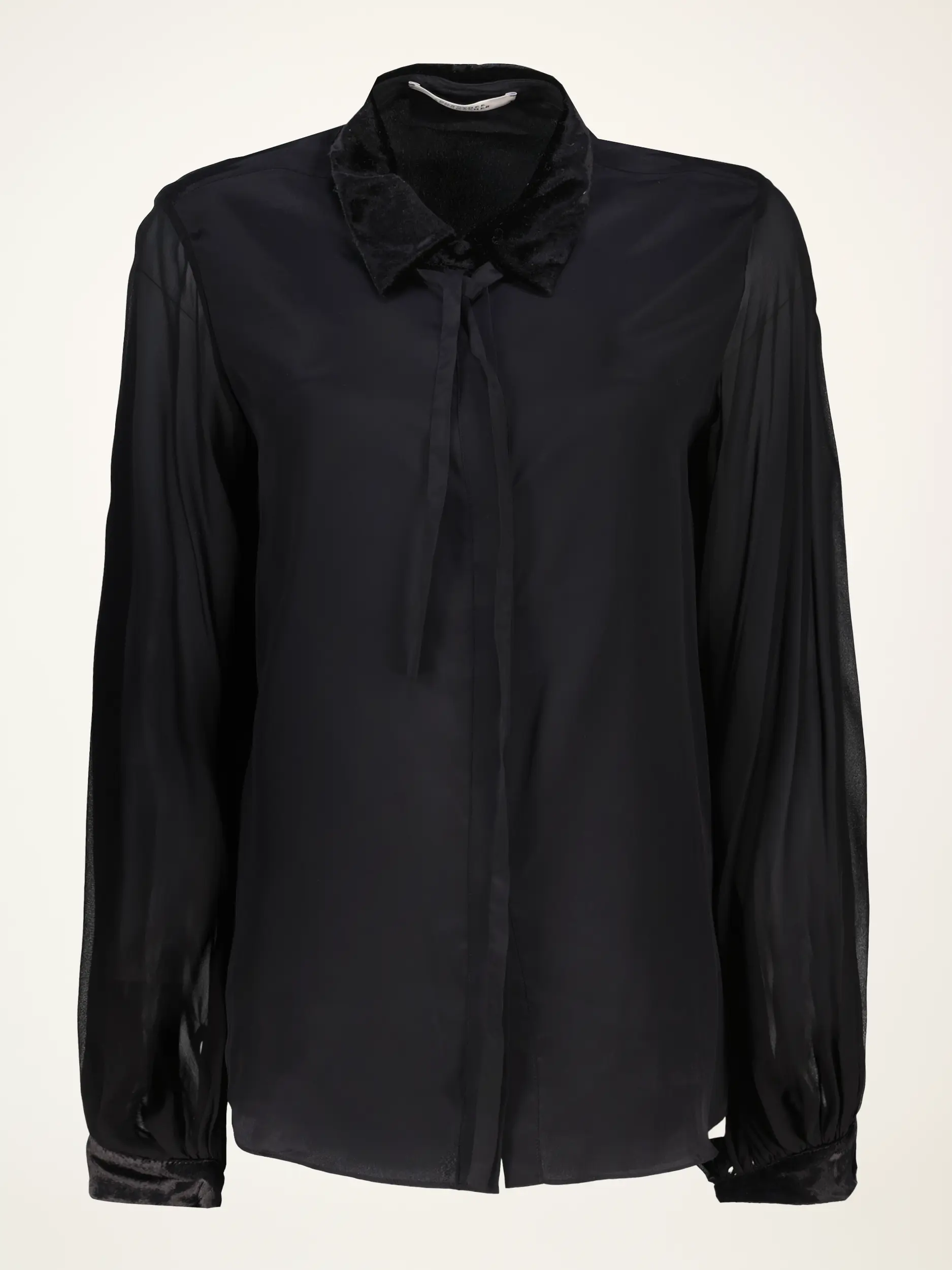 Bluse 'Velvet Whisper' aus Seiden-Mix langarm - Artikelansicht - Farbe: Schwarz