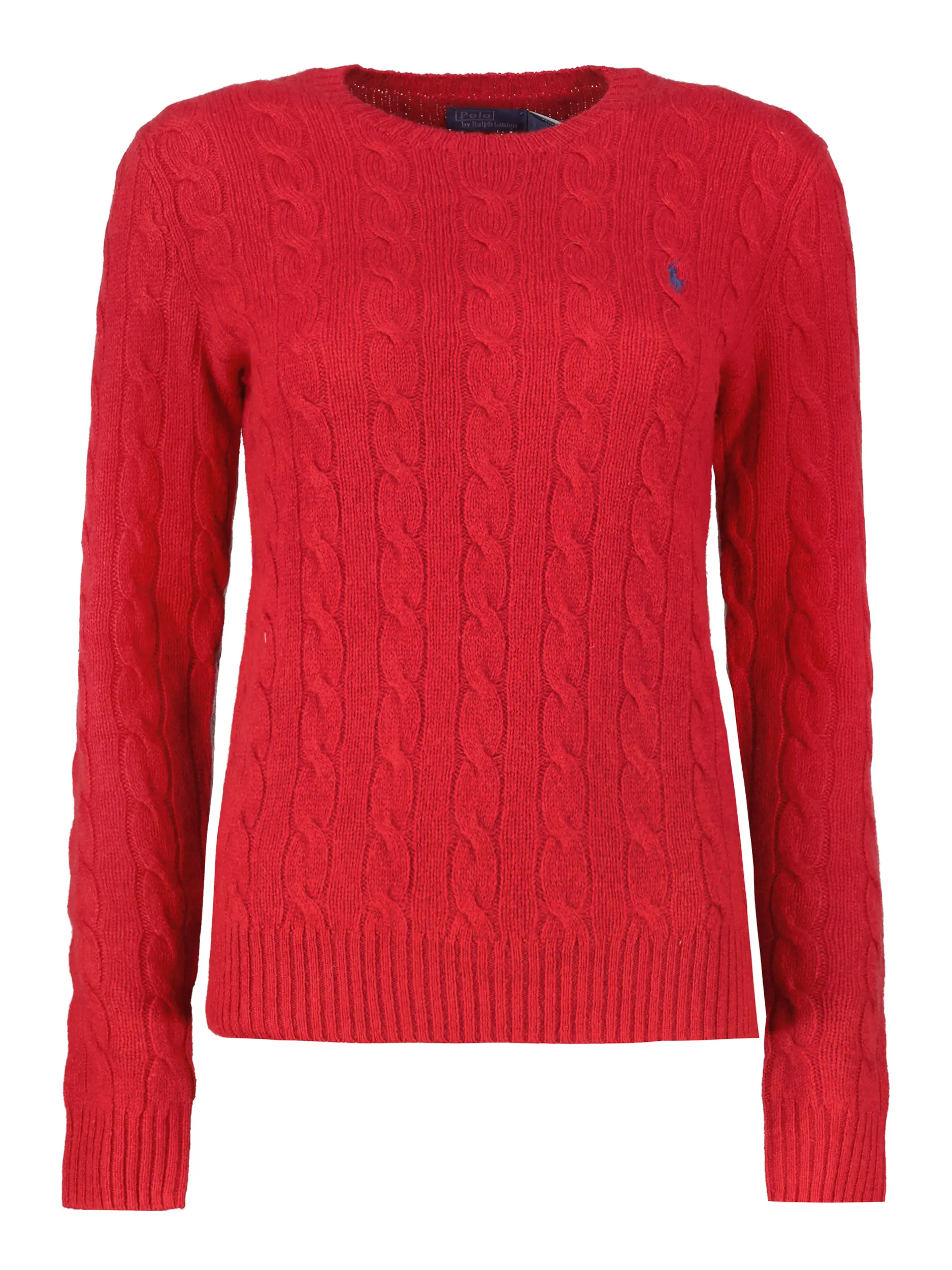 Pullover mit Zopfmuster - Artikel Vorderseite - Farbe: Rot