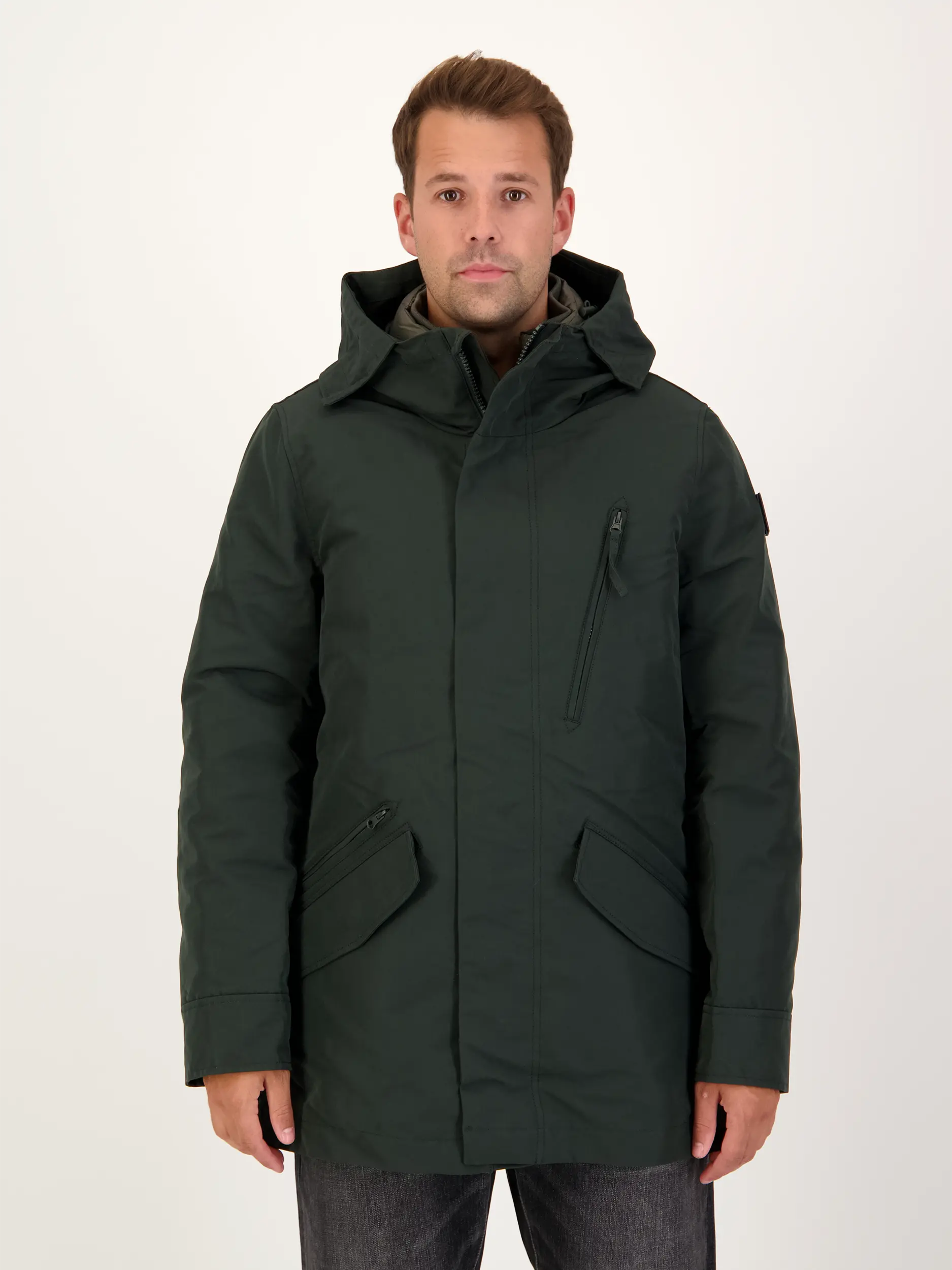 Wasserabweisende 3-in-1-Jacke 'Galena' - Artikel Vorderseite getragen von einem Modell - Farbe: Grün