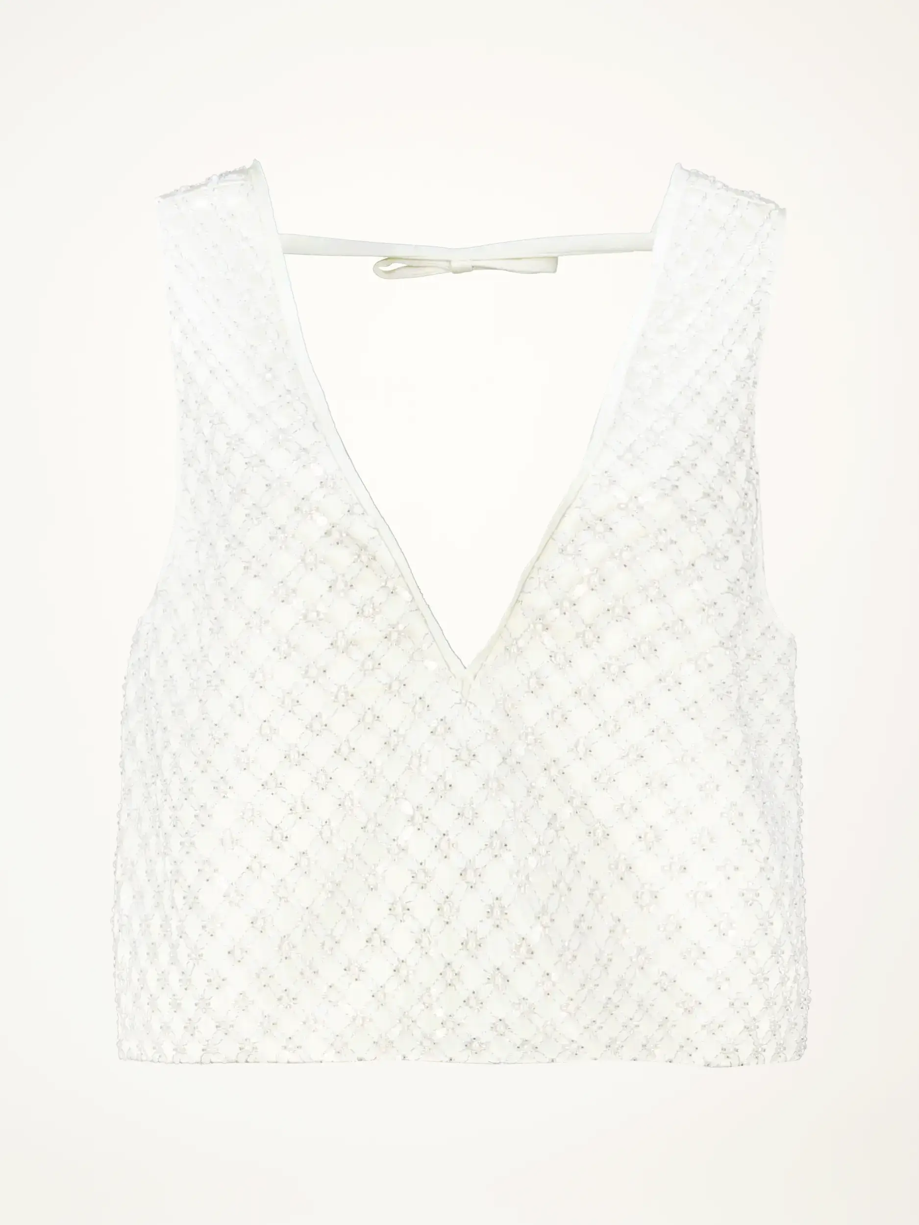 Top mit Pailletten - Artikelansicht - Farbe: Creme