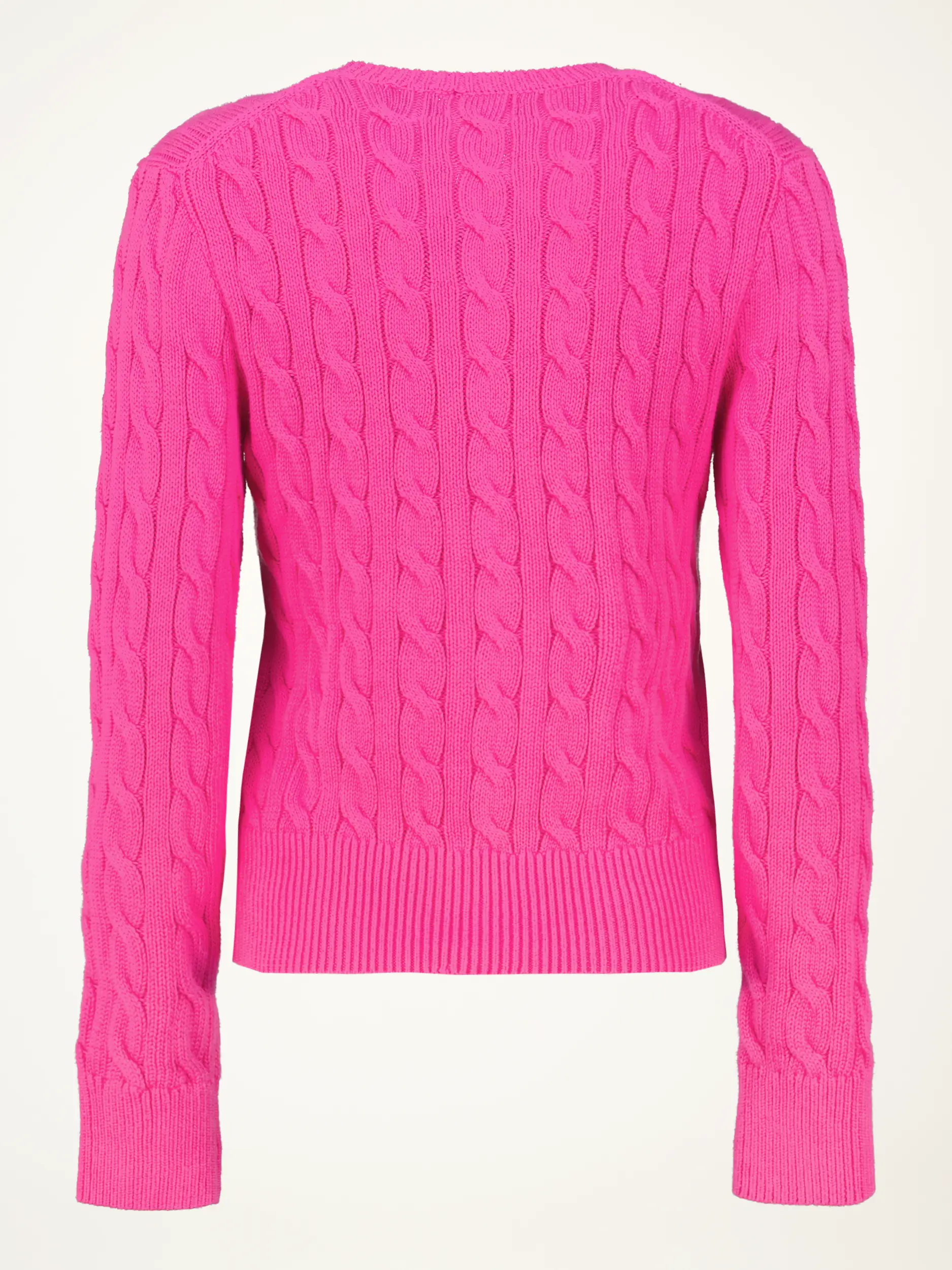 Strickjacke mit Zopfmuster  - Artikel Rückseite - Farbe: Rosa&Pink
