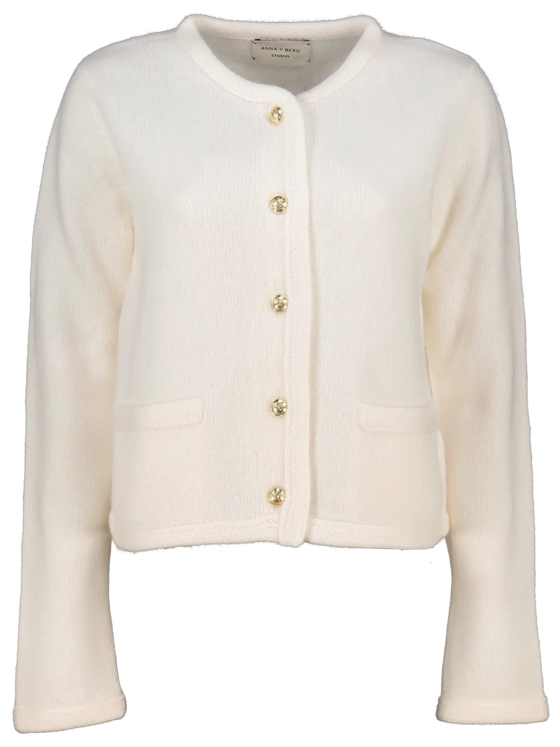 Strickjacke `Blanca` aus Kaschmir-Mix - Artikel Vorderseite - Farbe: Creme