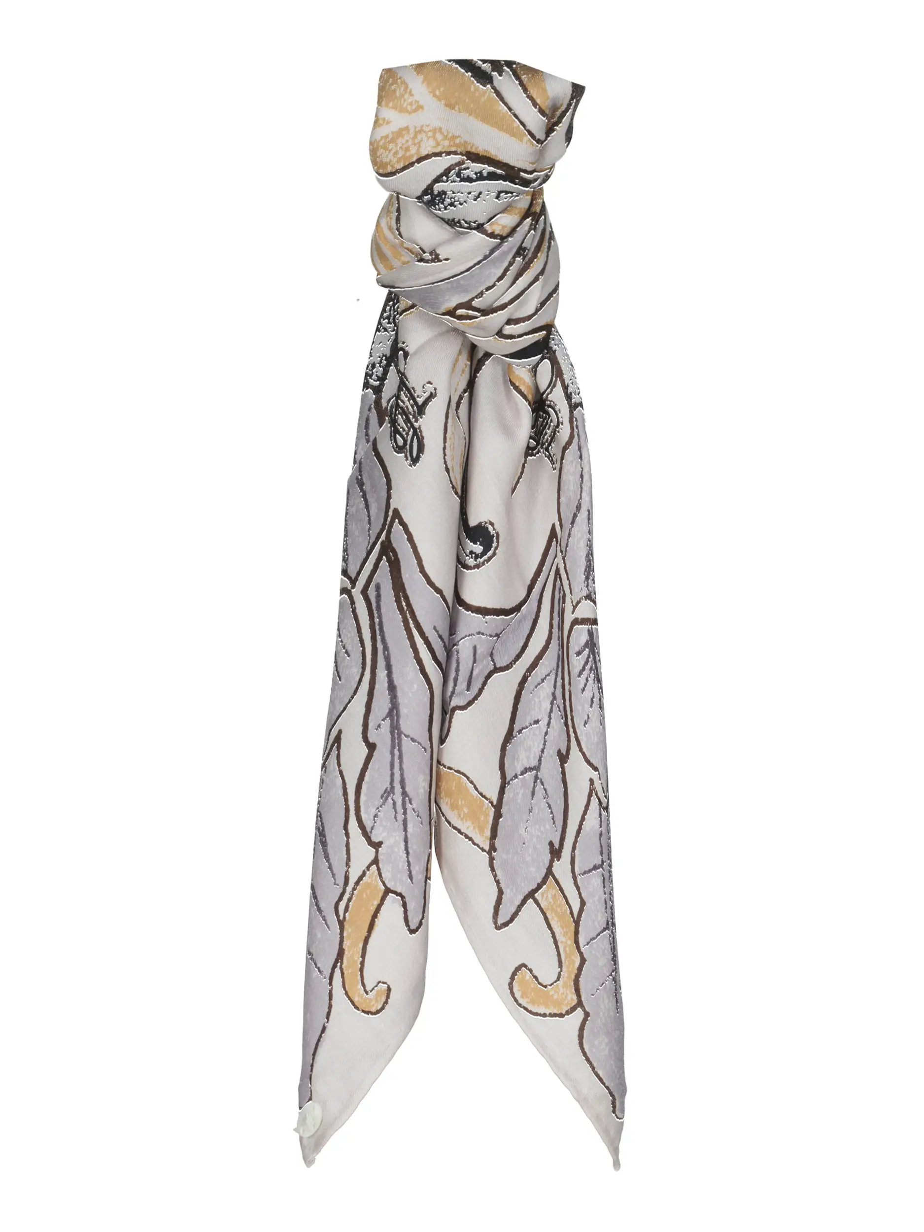 Gemustertes Tuch 'Silktwill Midi 70 Iris Noble' aus Seide - Artikel Vorderseite - Farbe: Creme