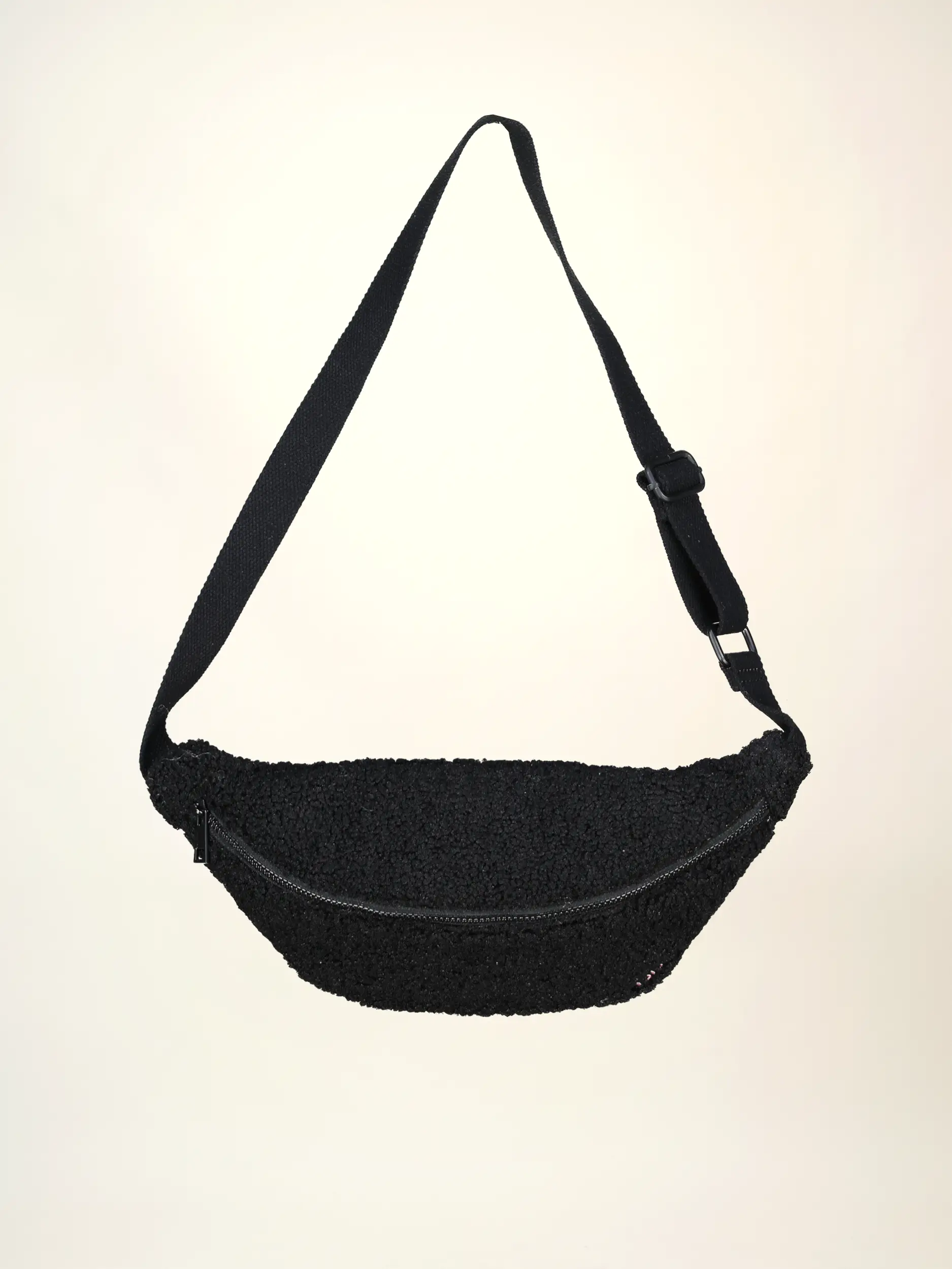 Bauchtasche aus Teddyfell - Artikel Rückseite - Farbe: Schwarz