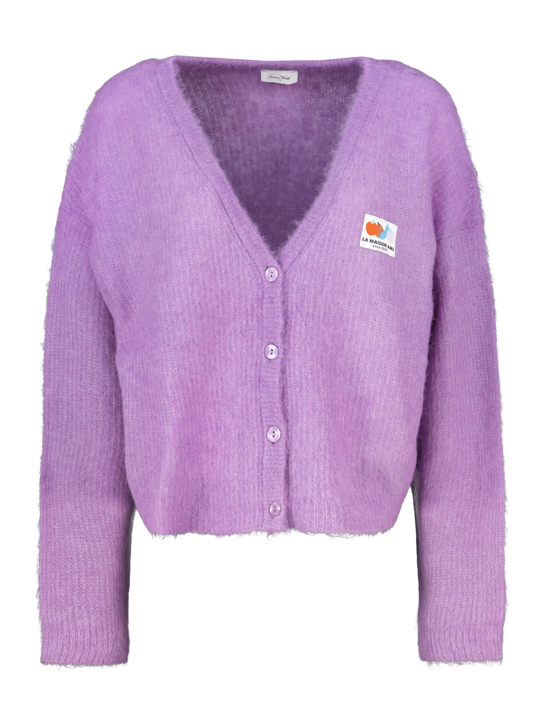 Oversized Strickjacke aus Alpaka-Mix langarm - Artikel Vorderseite - Farbe: Violett