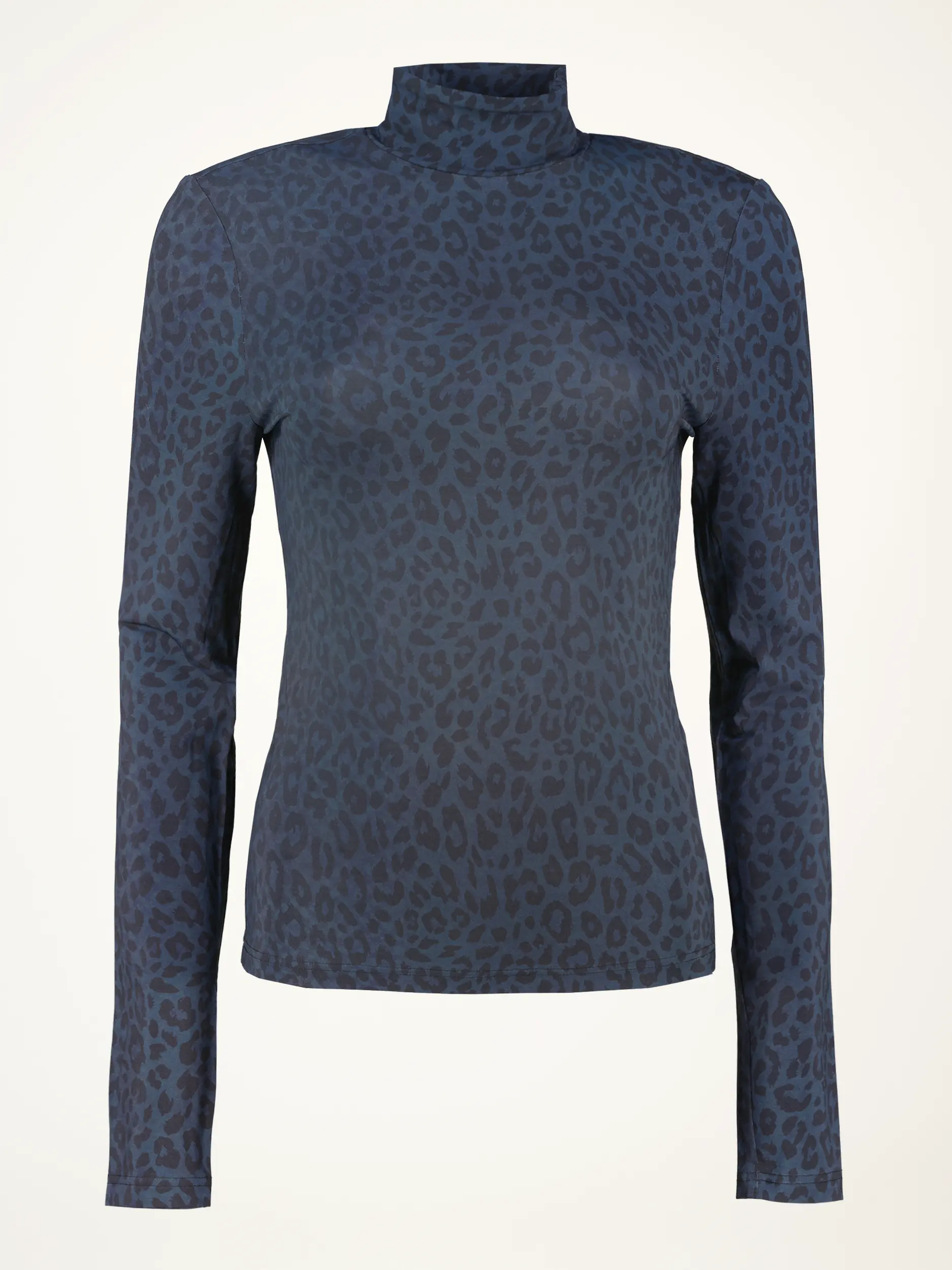 Turtleneck Shirt mit Leo-Print - Artikelansicht - Farbe: Blau
