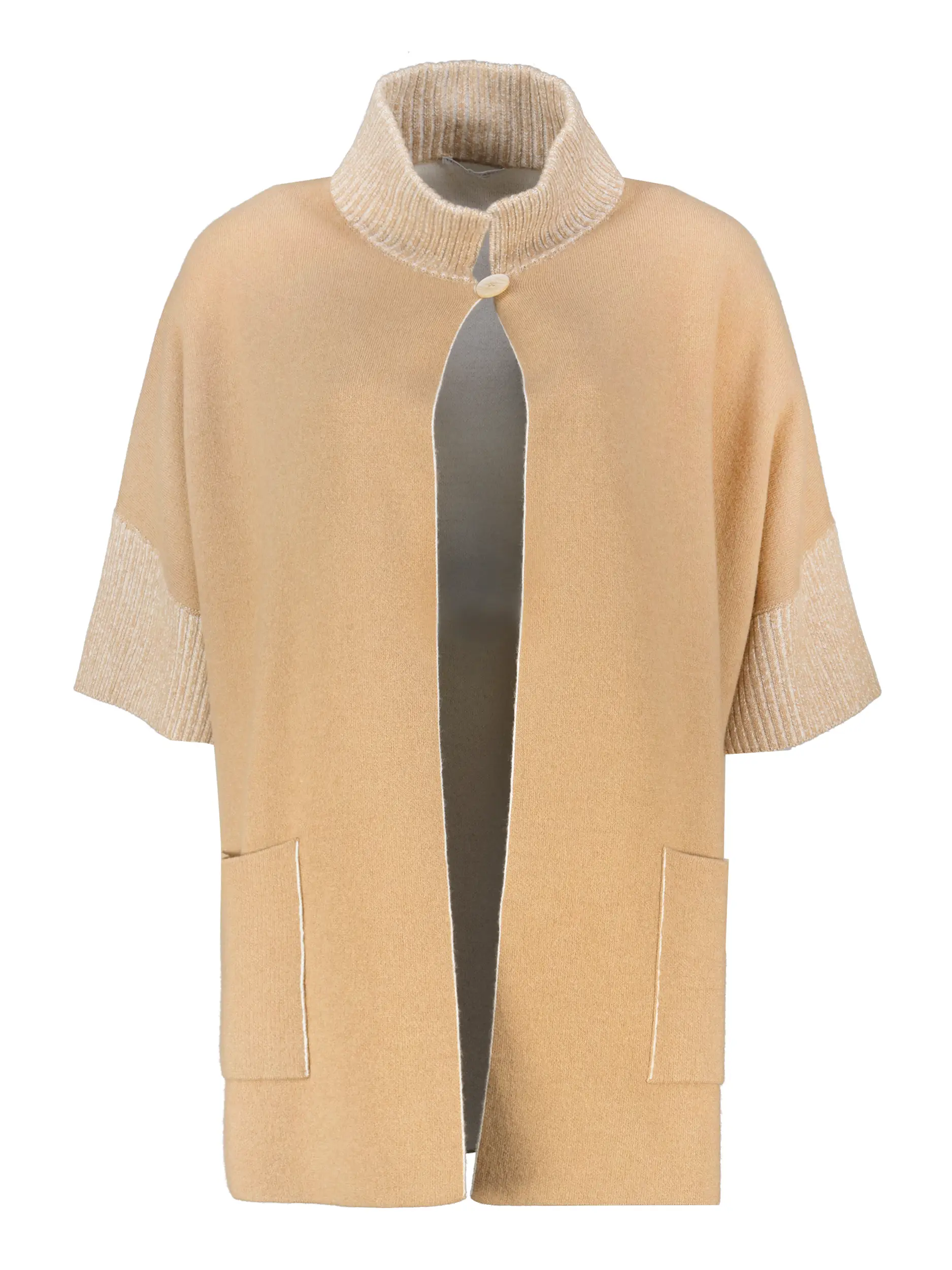 Strickjacke aus Wolle 3/4-Arm - Artikel Vorderseite - Farbe: Braun