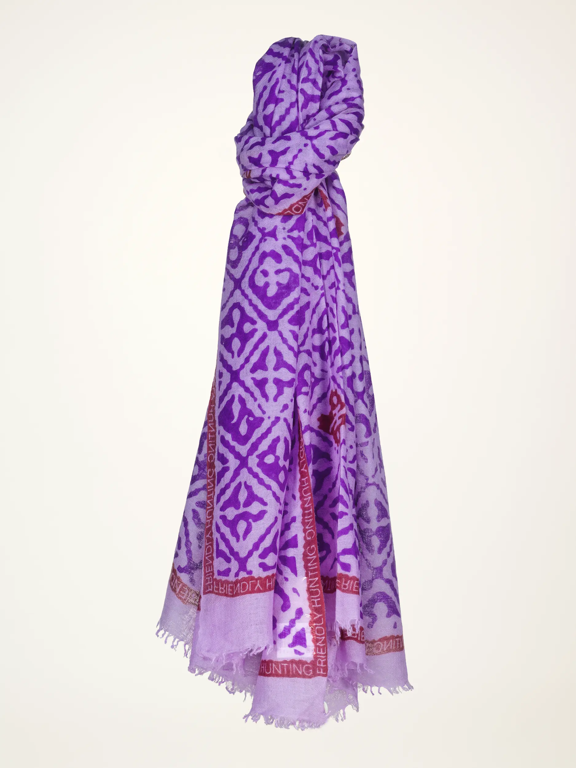 Gemusterter Schal 'Eyes of Marrakesh' aus Kaschmir - Artikelansicht - Farbe: Violett