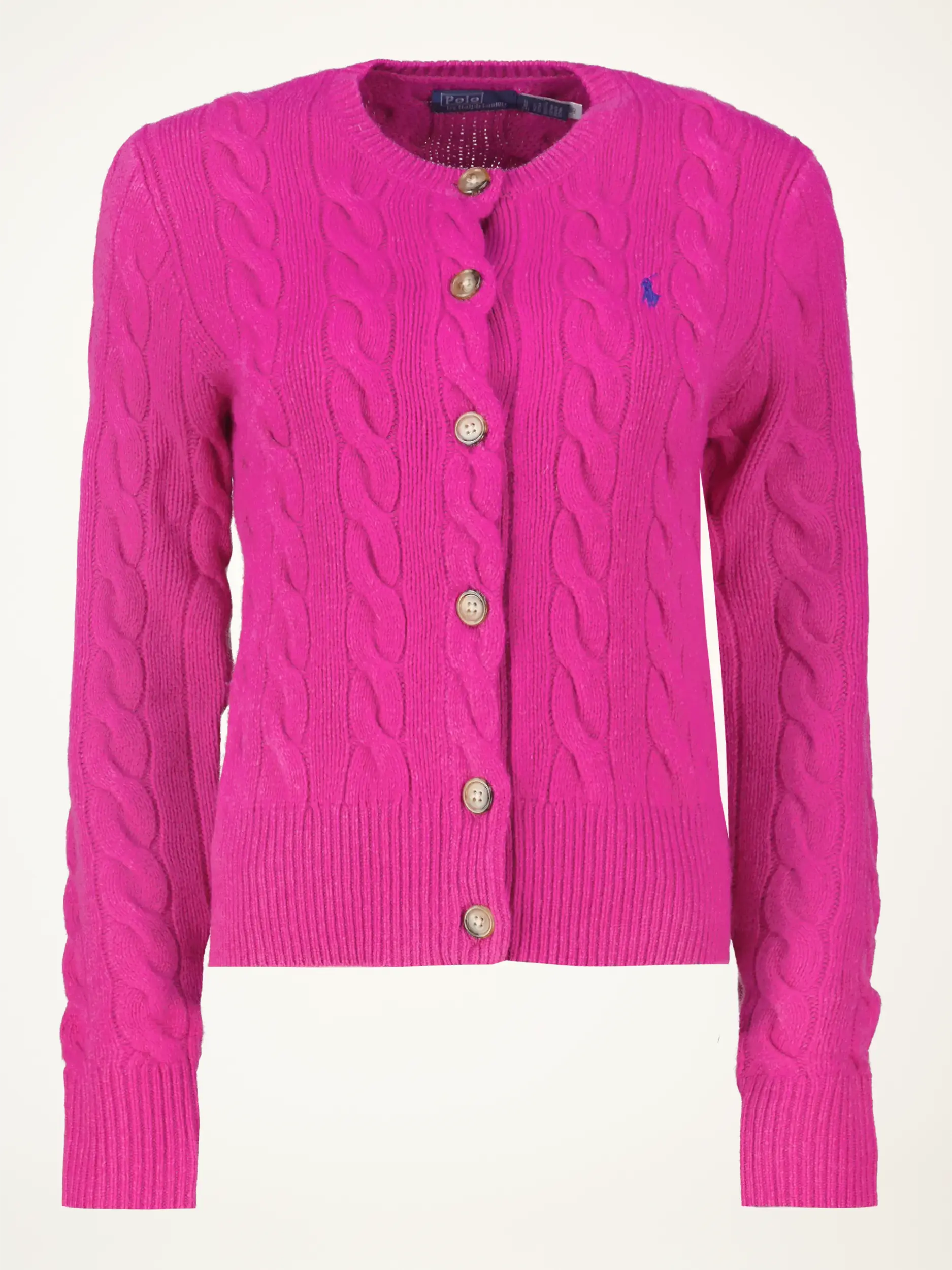 Strickjacke mit Zopfmuster  - Artikelansicht - Farbe: Rosa&Pink