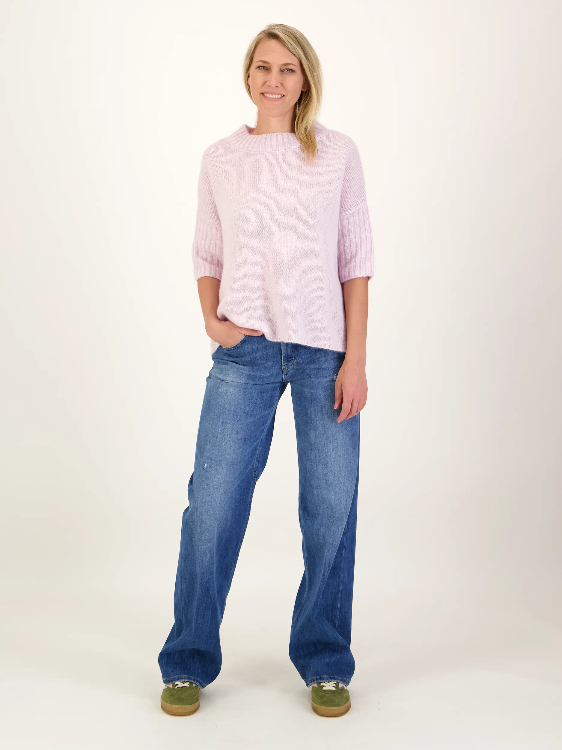 Pullover aus Kaschmir 3/4-Arm - Artikel Teil eines Outfits getragen von einem Modell