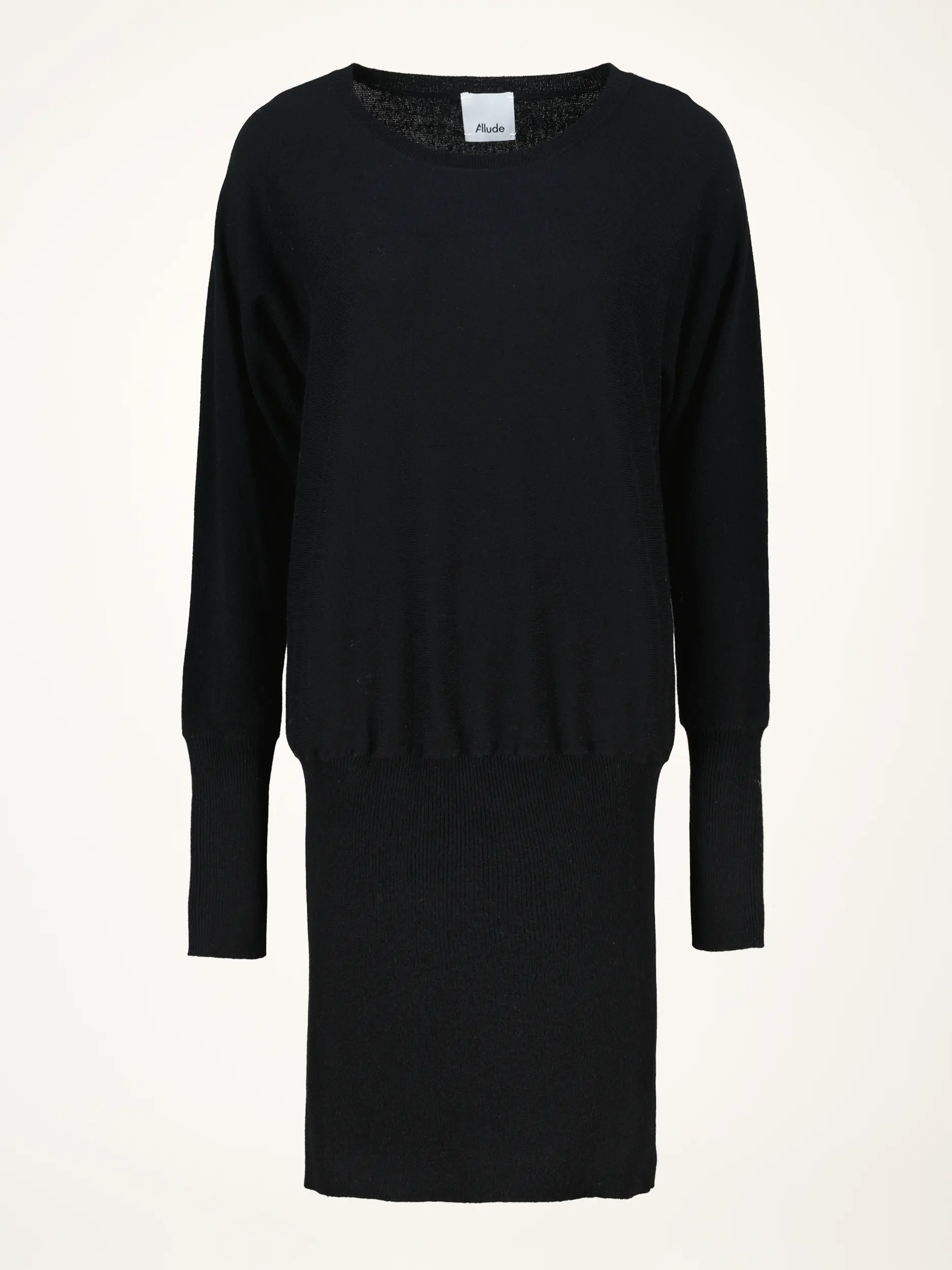 Midi Strickkleid aus Kaschmir-Mix langarm - Artikelansicht - Farbe: Schwarz