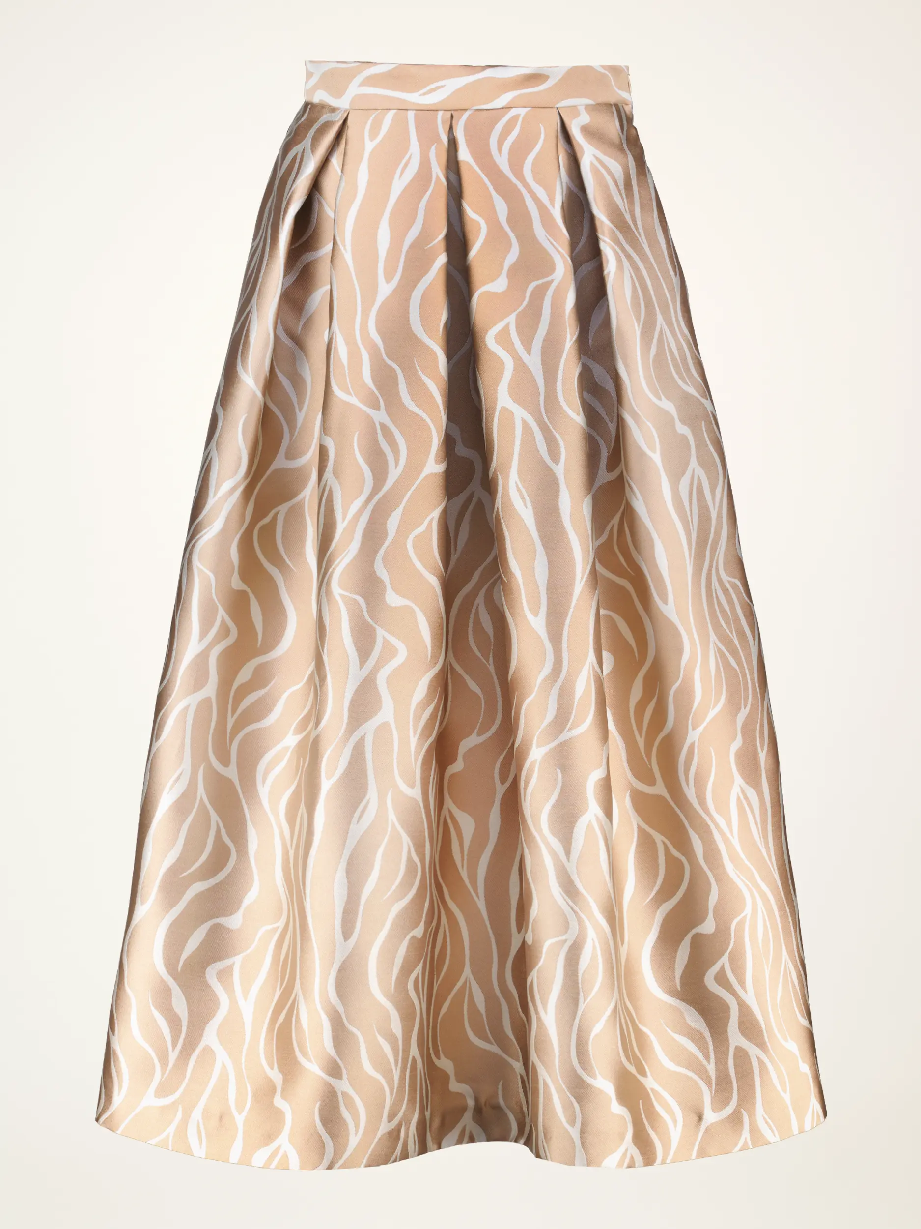 Gemusterter Midirock 'Luna Streaks' - Artikelansicht - Farbe: Beige