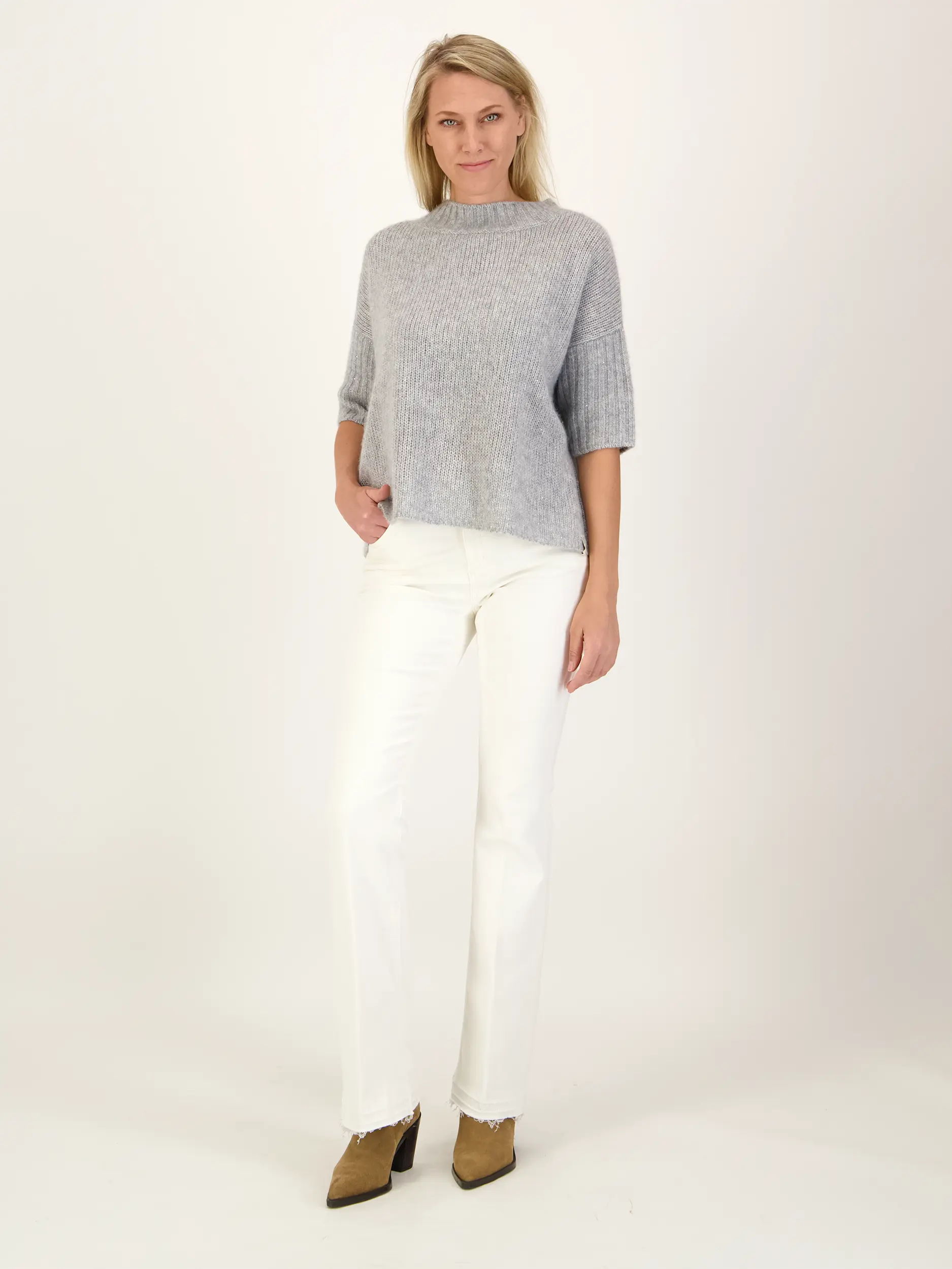 Pullover aus Kaschmir 3/4-Arm - Artikel Teil eines Outfits getragen von einem Modell