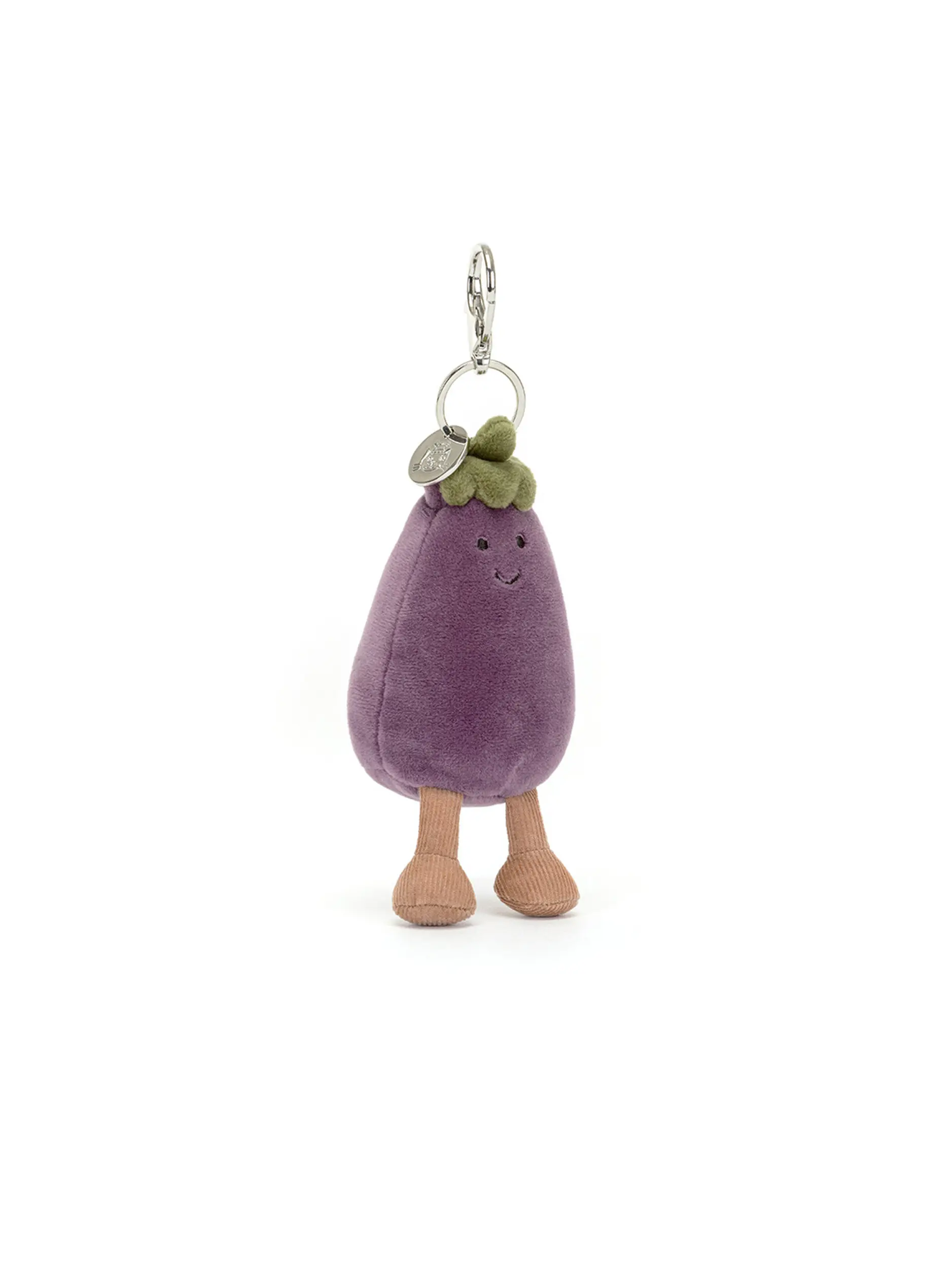 Jellycat-Anhänger 'Amuseables Aubergine Bag Charm' - Artikel Vorderseite - Farbe: Violett