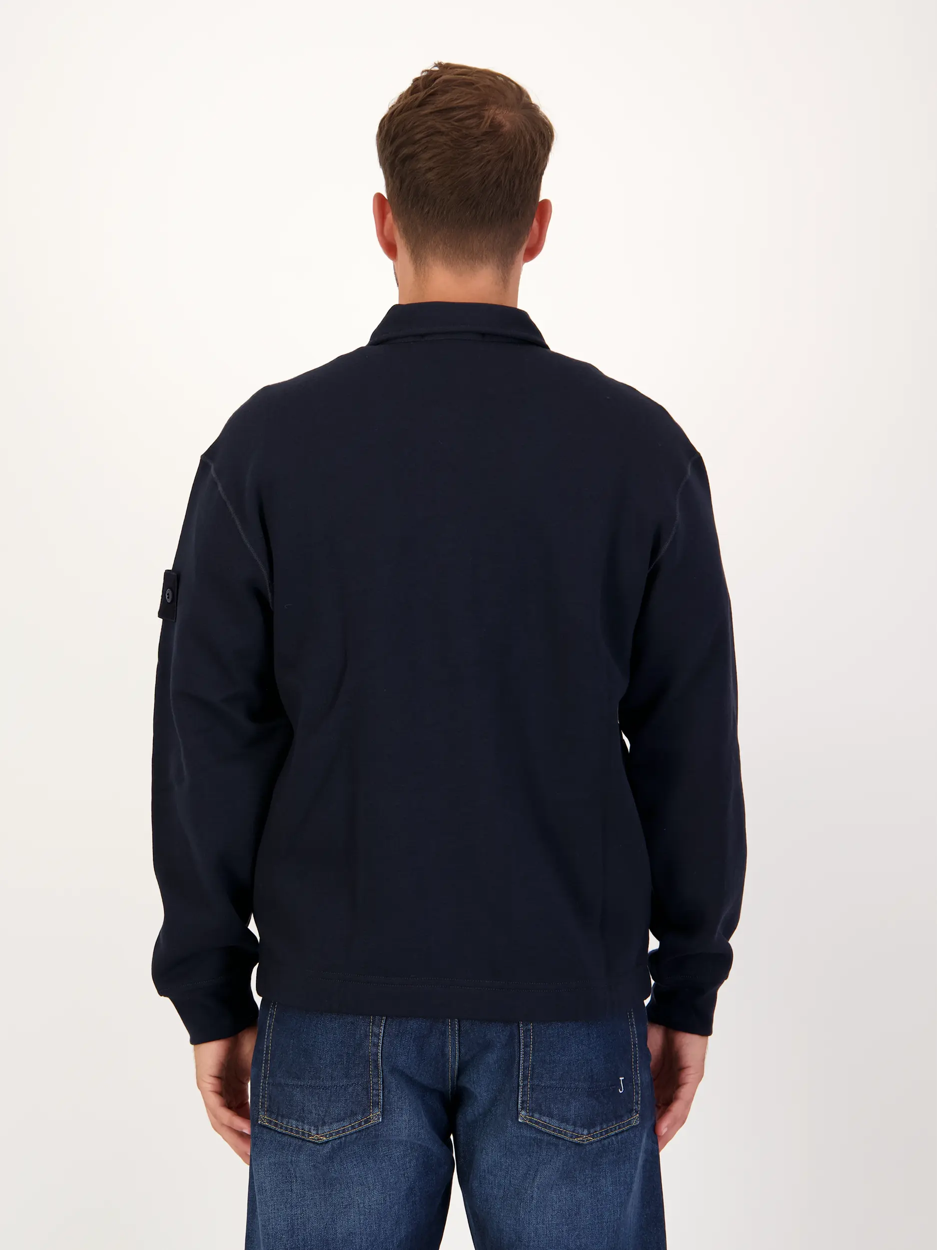 Ghost Piece Sweatjacke - Artikel Rückseite getragen von einem Modell - Farbe: Blau