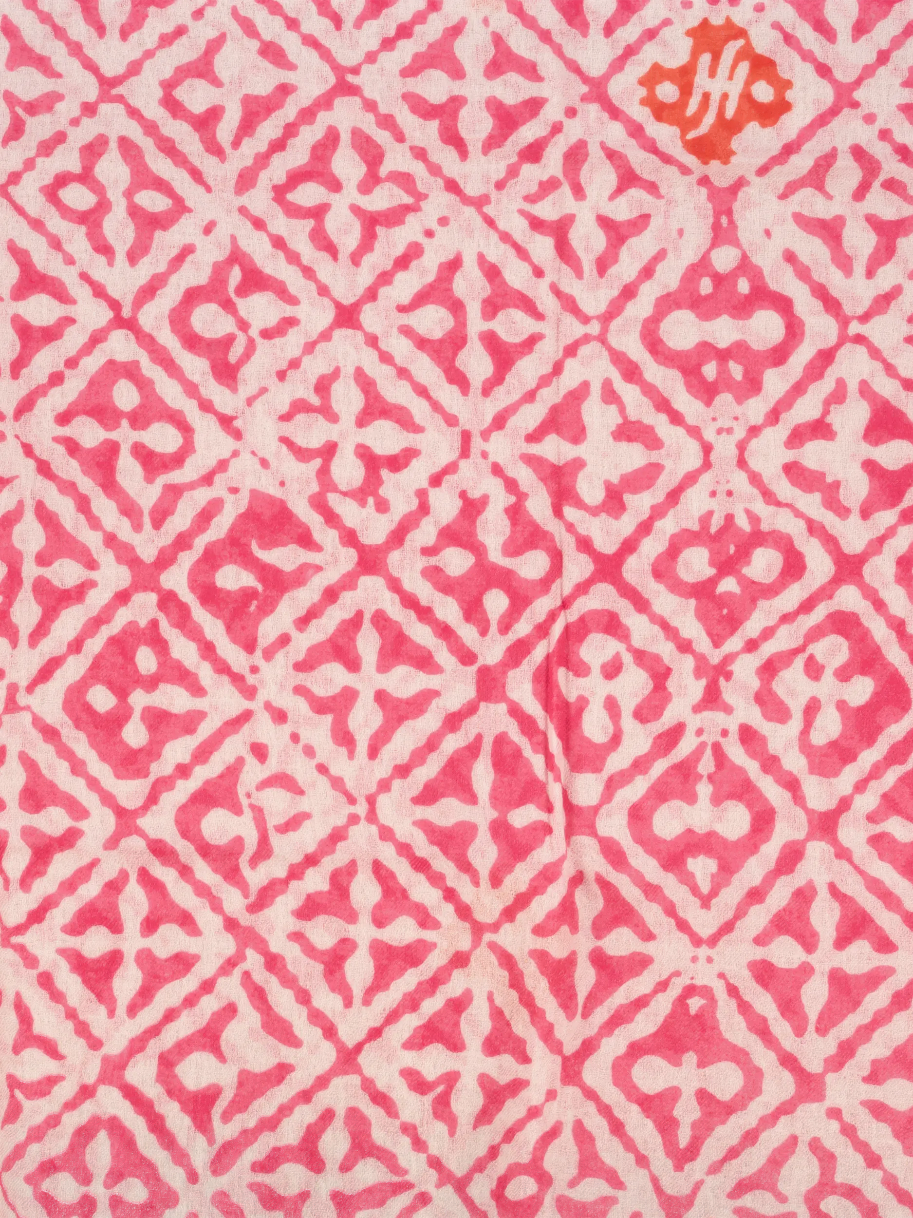 Gemusterter Schal 'Eyes of Marrakesh' aus Kaschmir - Artikel Rückseite - Farbe: Rosa&Pink