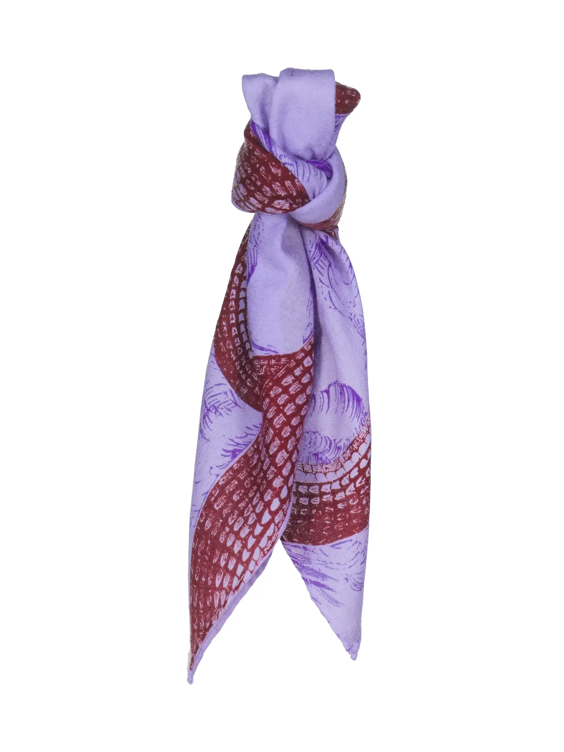 Gemustertes Tuch 'Garden Eden' aus Kaschmir - Artikel Vorderseite - Farbe: Violett