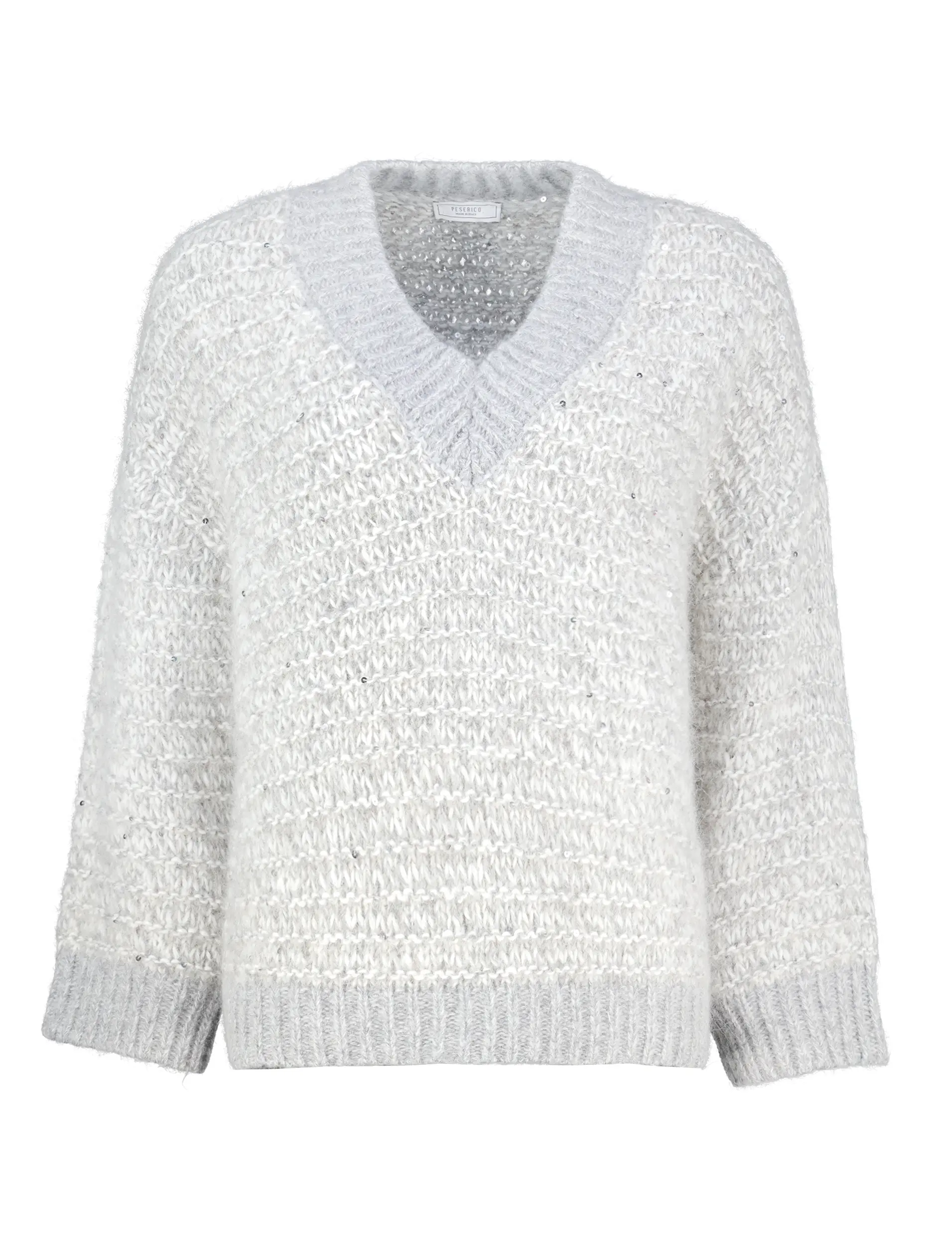 Pullover aus Alpaka langarm - Artikel Vorderseite - Farbe: Grau
