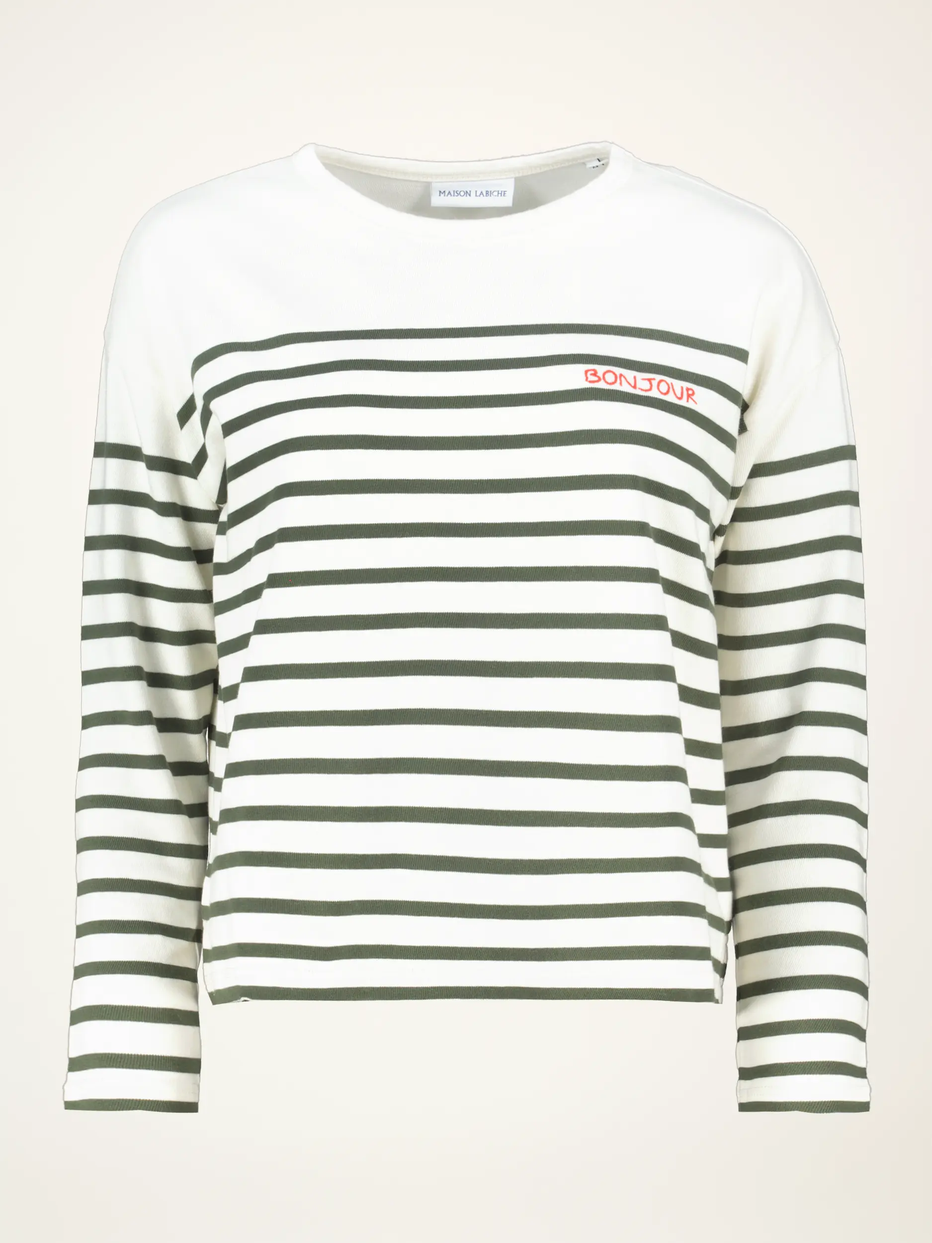 Gestreiftes Langarmshirt - Artikelansicht - Farbe: Grün