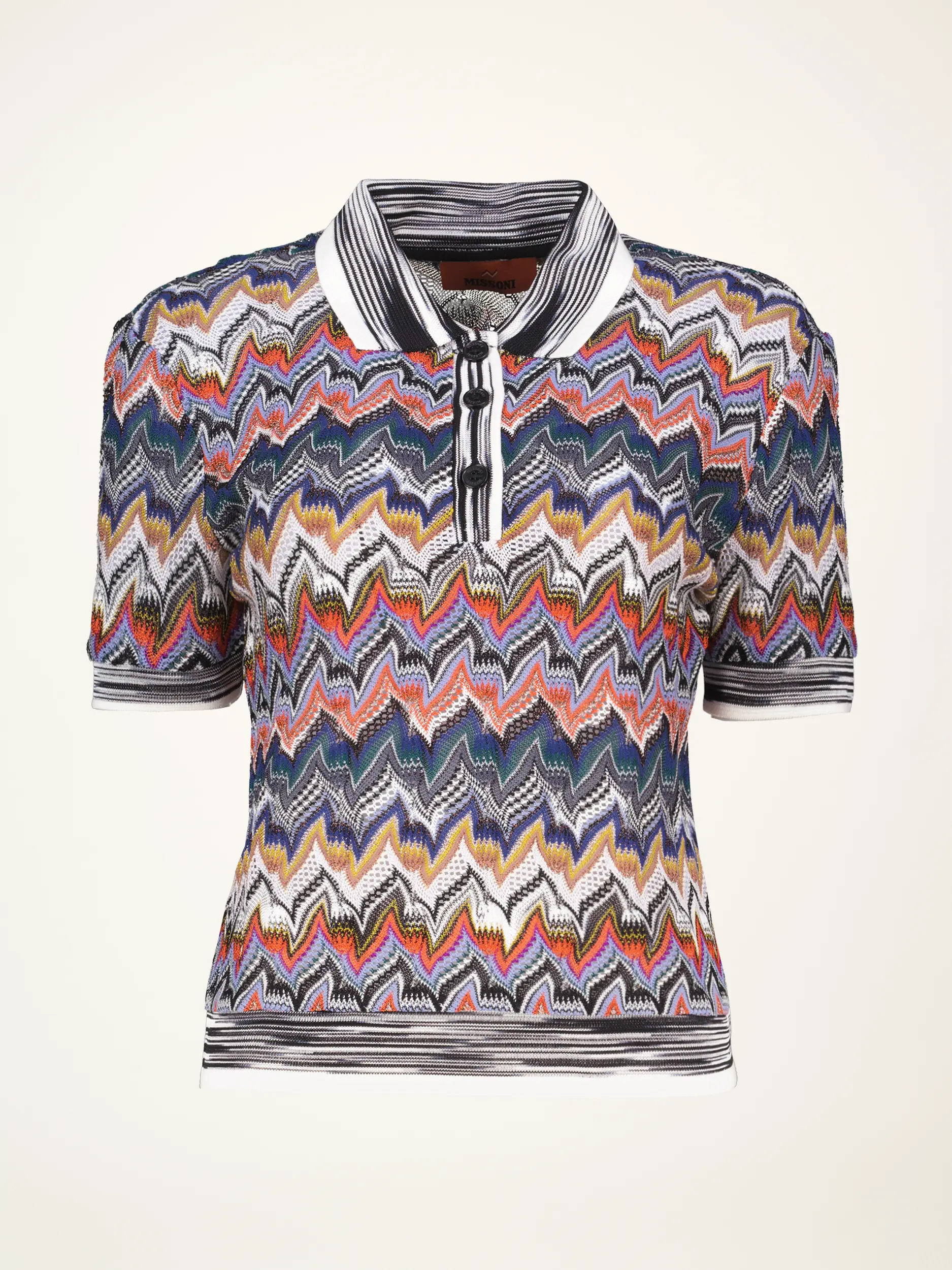 Gemustertes Poloshirt - Artikelansicht - Farbe: Blau