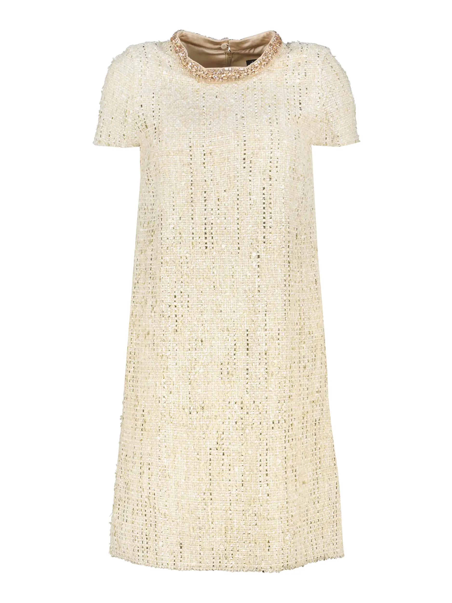 Mini Kleid kurzarm - Artikel Vorderseite - Farbe: Beige