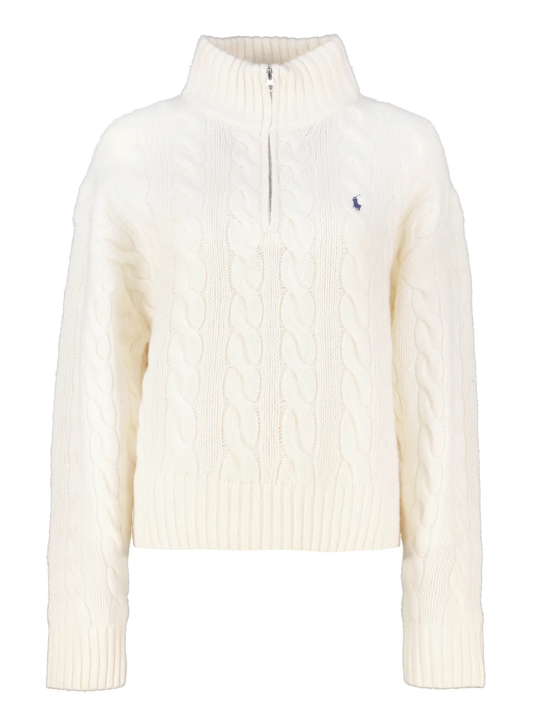 Wollpullover mit Zopfmuster - Artikel Vorderseite - Farbe: Creme