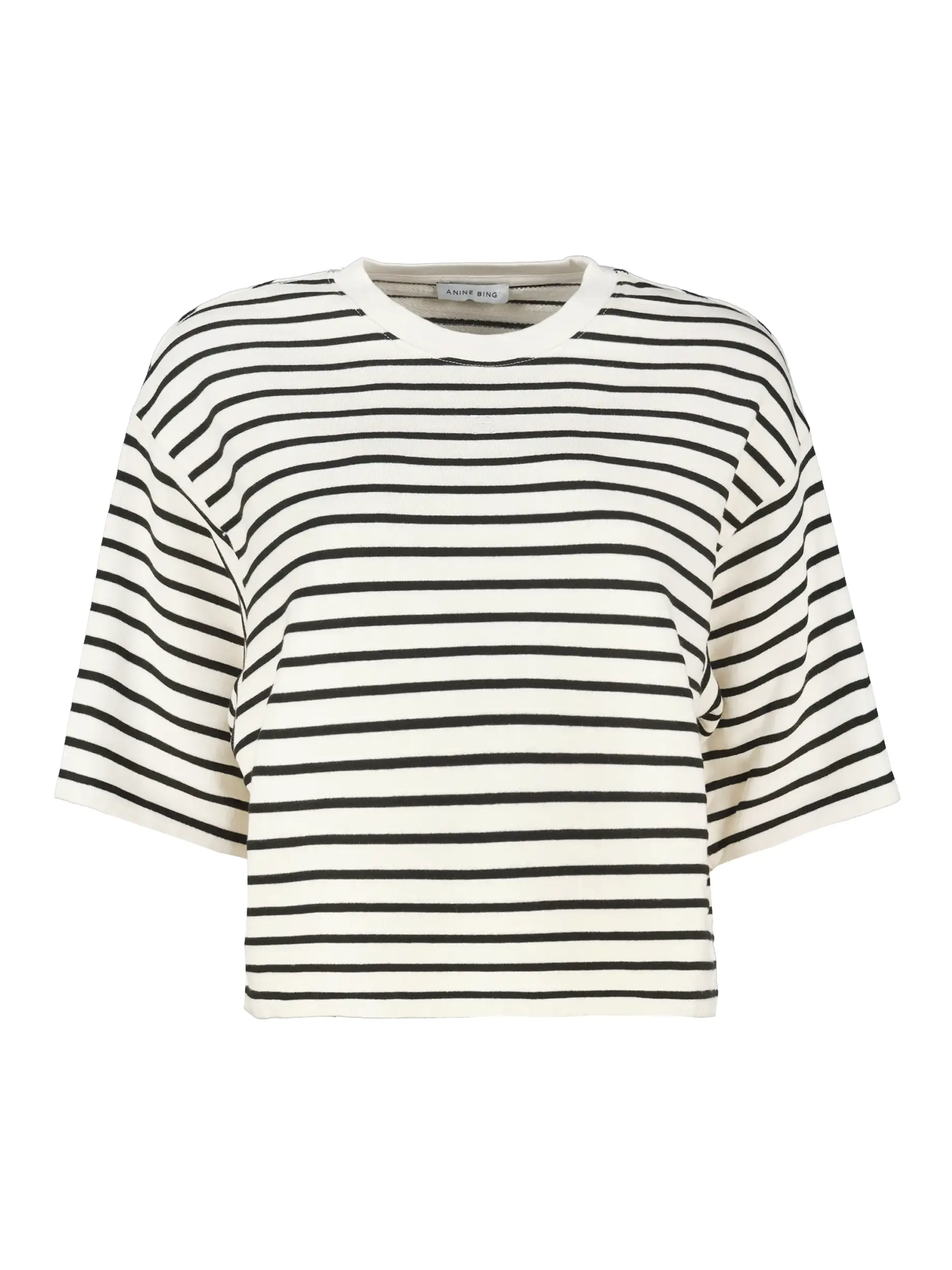 Gestreiftes T-Shirt 'Myers Cropped Tee' 3/4 Arm - Artikel Vorderseite