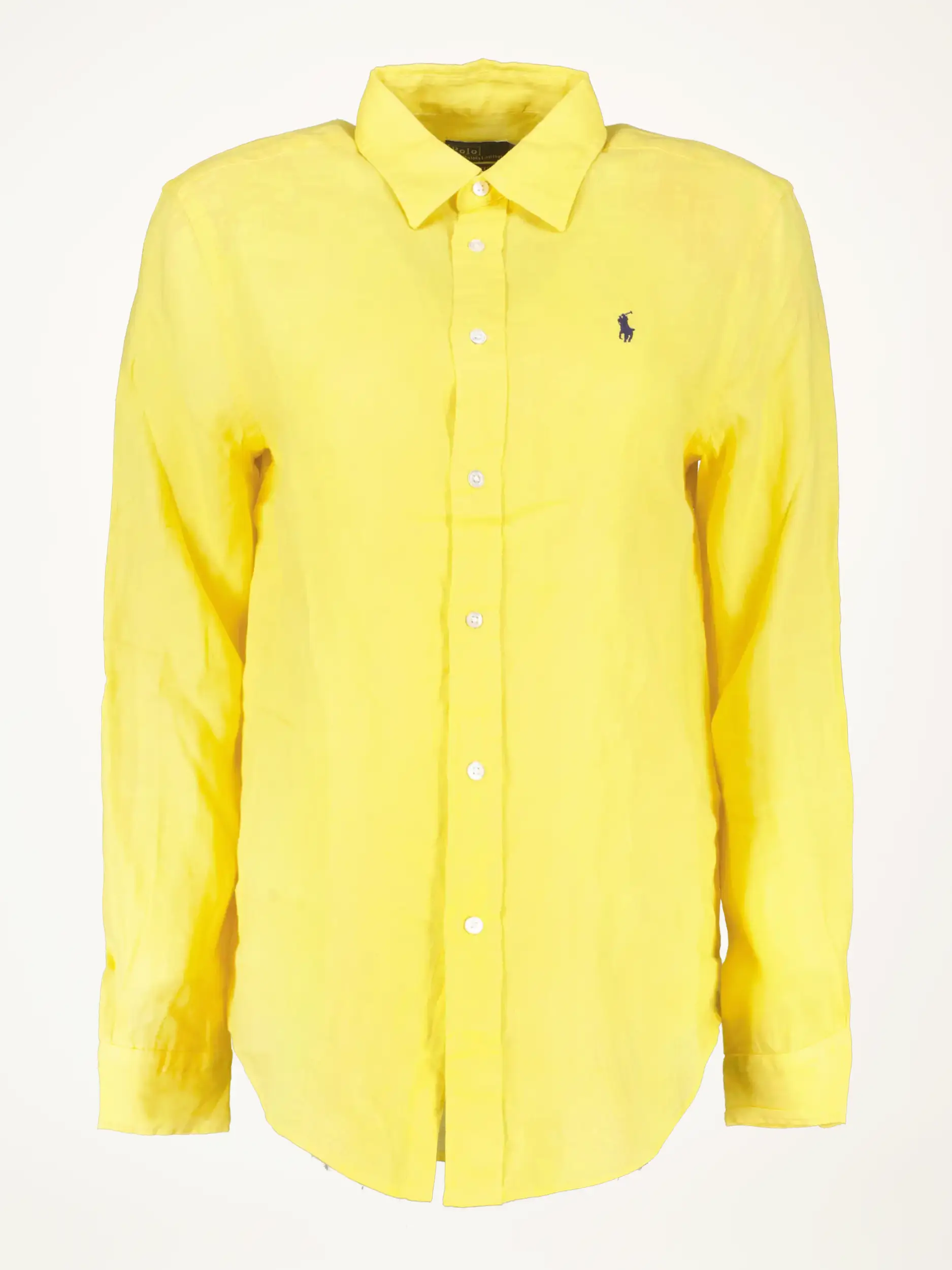 Bluse aus Leinen langarm - Artikelansicht - Farbe: Gelb