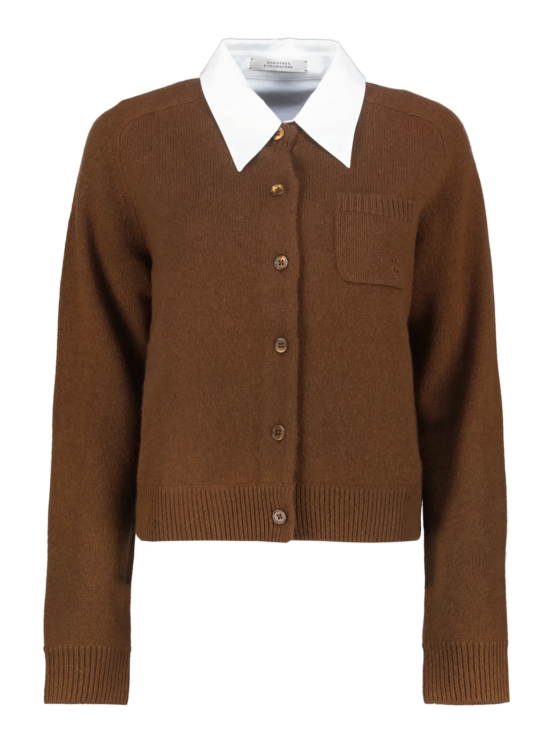 Strickjacke 'Elegant Statements' aus Wolle - Artikel Vorderseite - Farbe: Braun