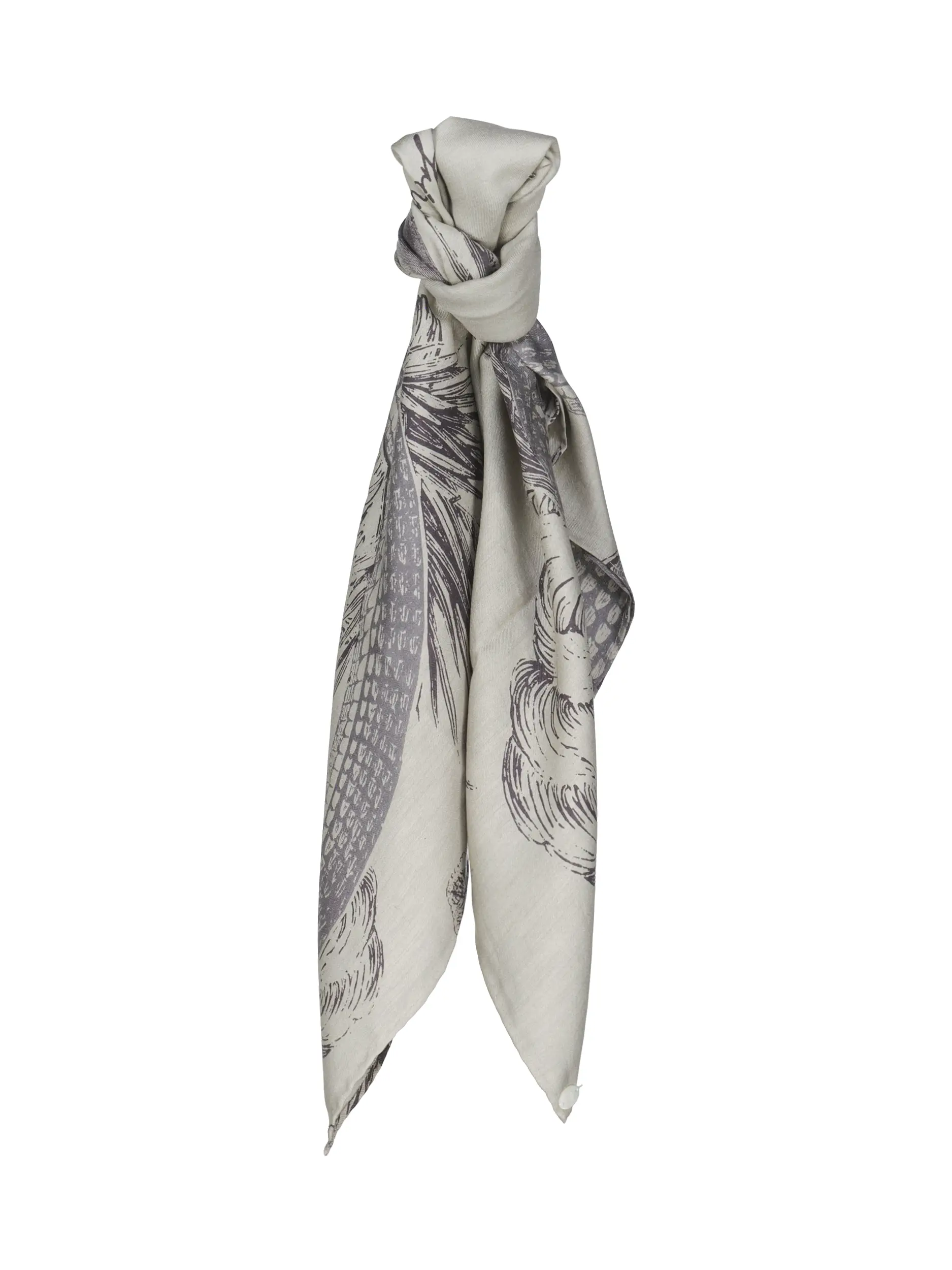 Tuch 'Garden Eden' aus Seide - Artikel Vorderseite - Farbe: Grau
