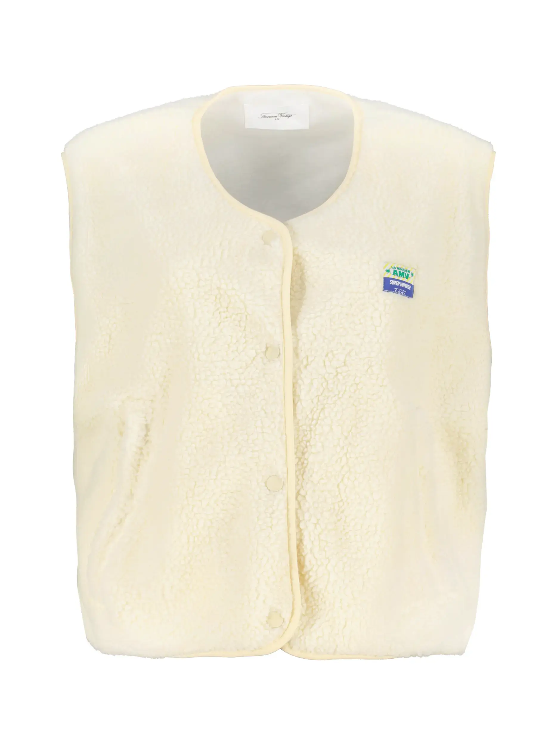 Oversized Weste - Artikel Vorderseite - Farbe: Creme