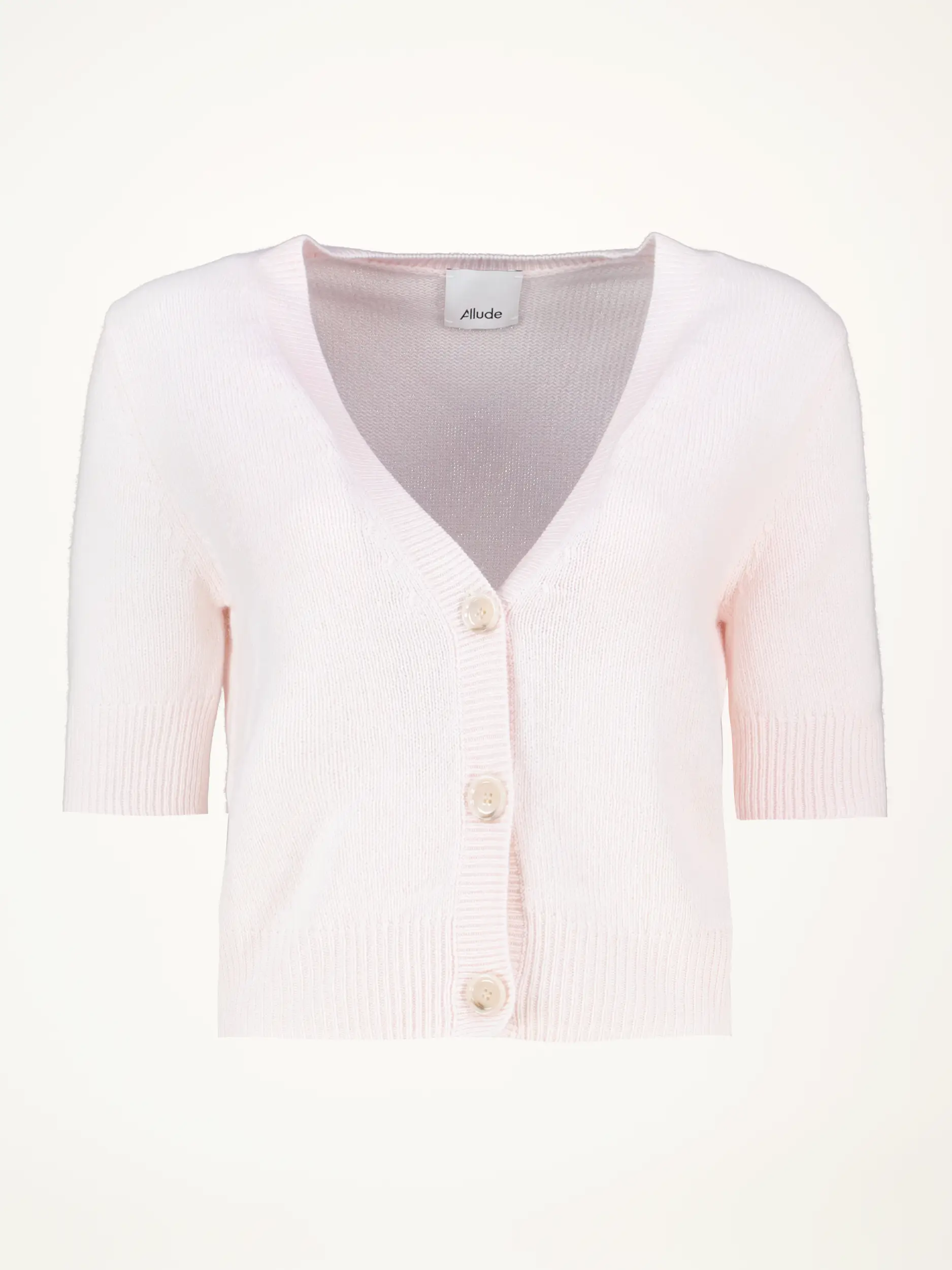 Strickjacke aus Kaschmir kurzarm - Artikelansicht - Farbe: Rosa&Pink