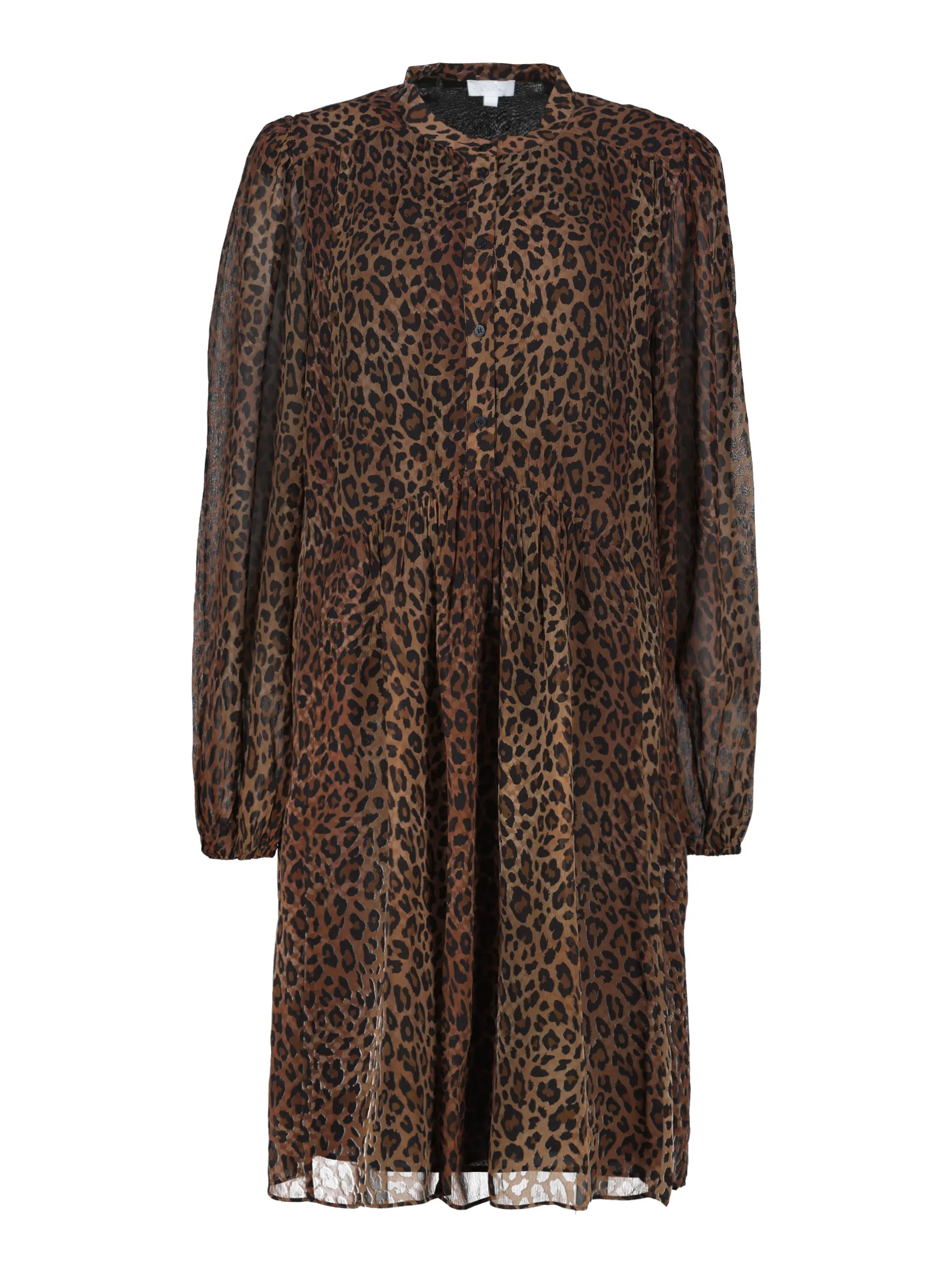 Midi Blusenkleid 'Demi' mit Leo-Print langarm - Artikel Vorderseite